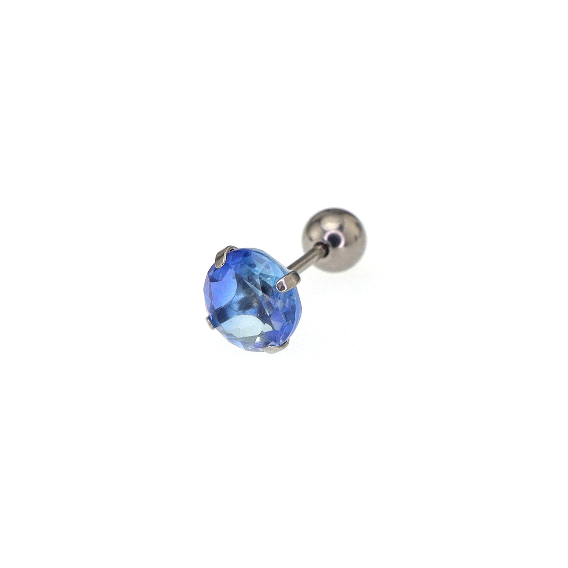 Round Gradient Tourmaline CZ Titanium Ear Studs ph1