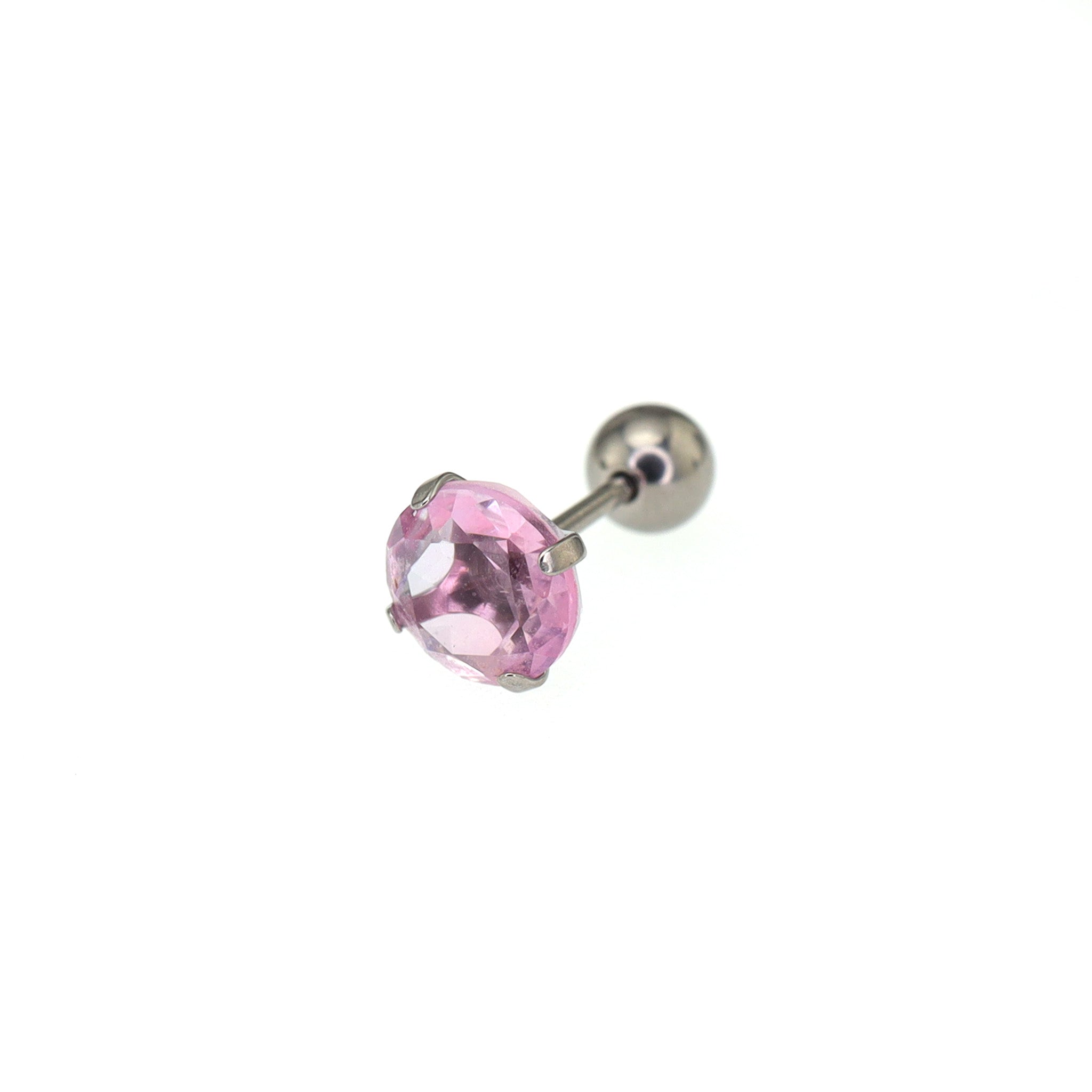 Round Gradient Tourmaline CZ Titanium Ear Studs ph1
