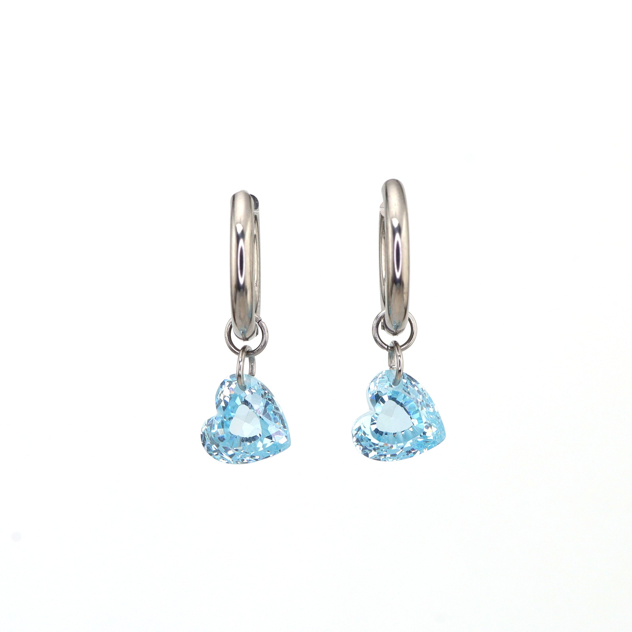 Rainbow Heart CZ Pendant tainless steel Earrings ph1