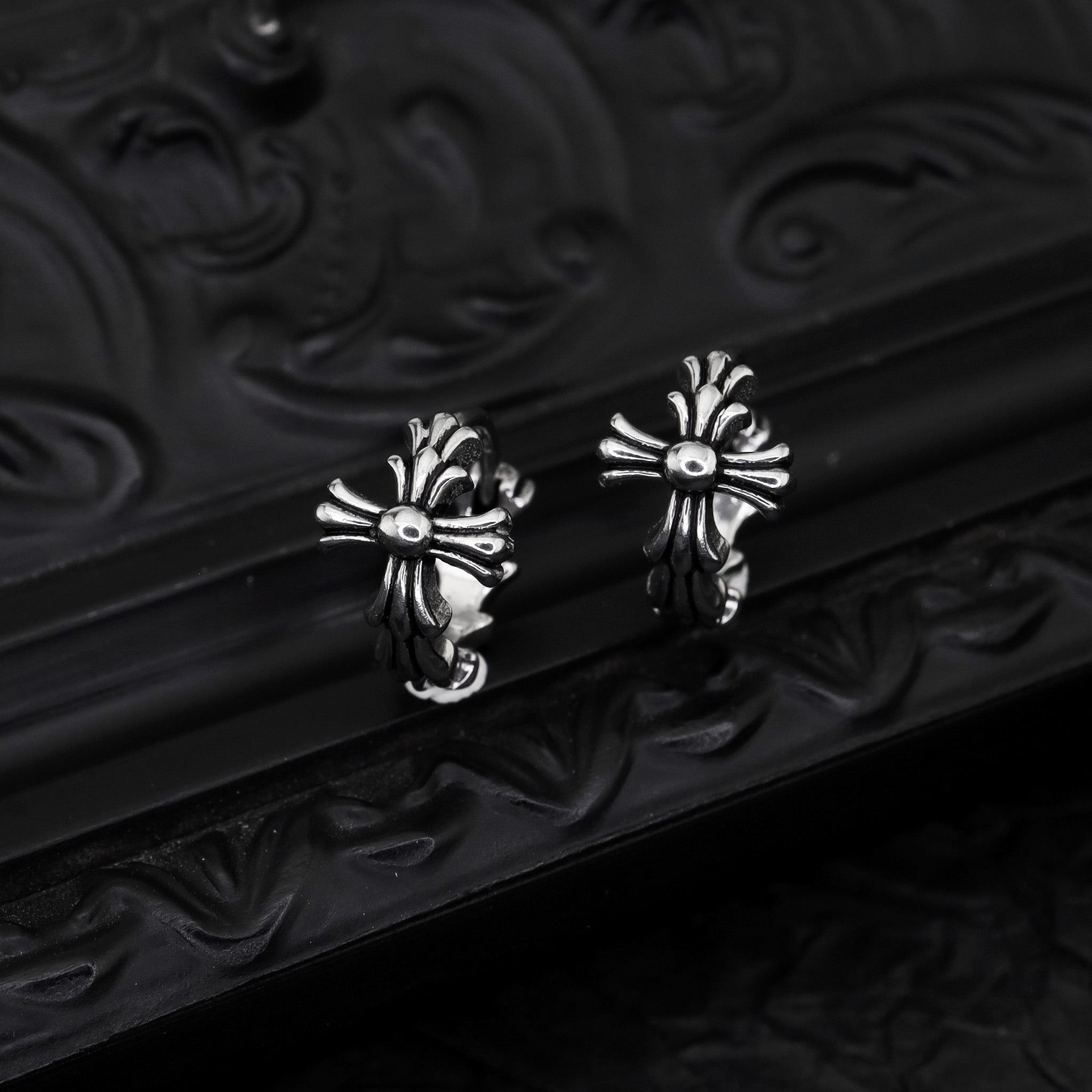 Chrome Hearts Style Cross tainless steel Earrings ph1
