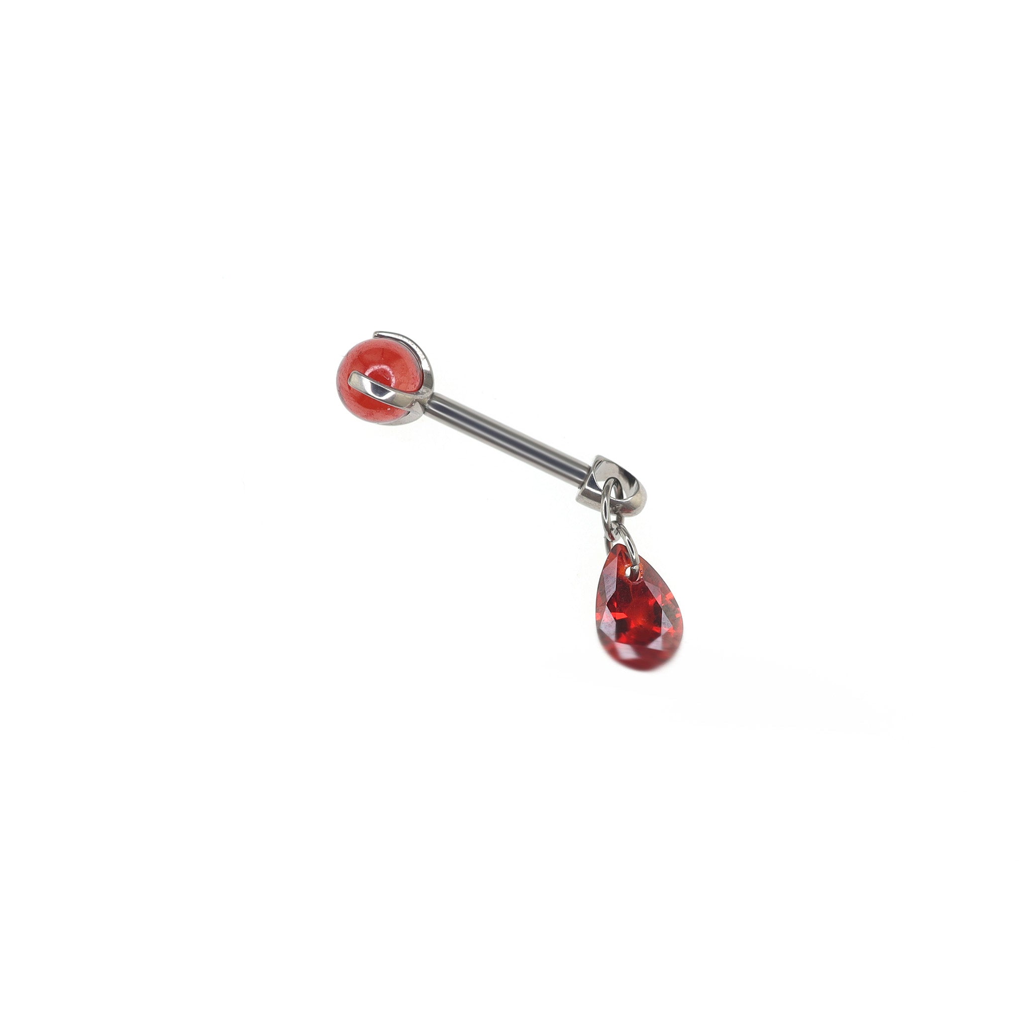 Gothic Red Teardrop Pendant Titanium Cartilage Studs ph1