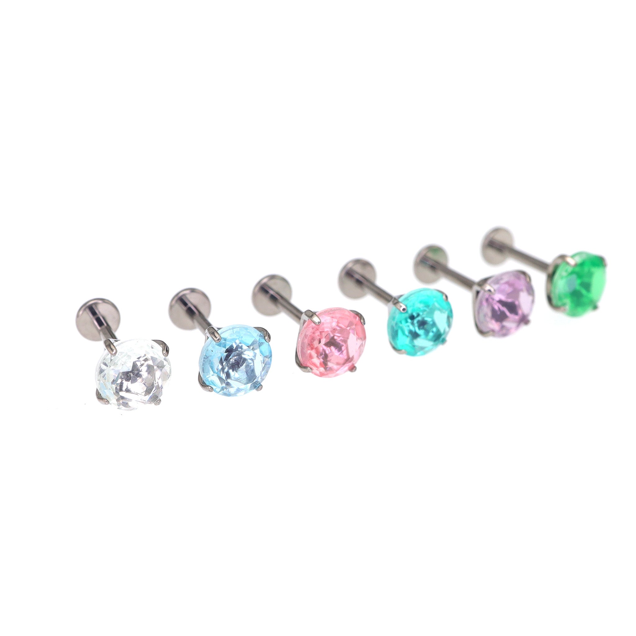 Color-Shifting Mystic Topaz Internally Threaded Titanium Studs
