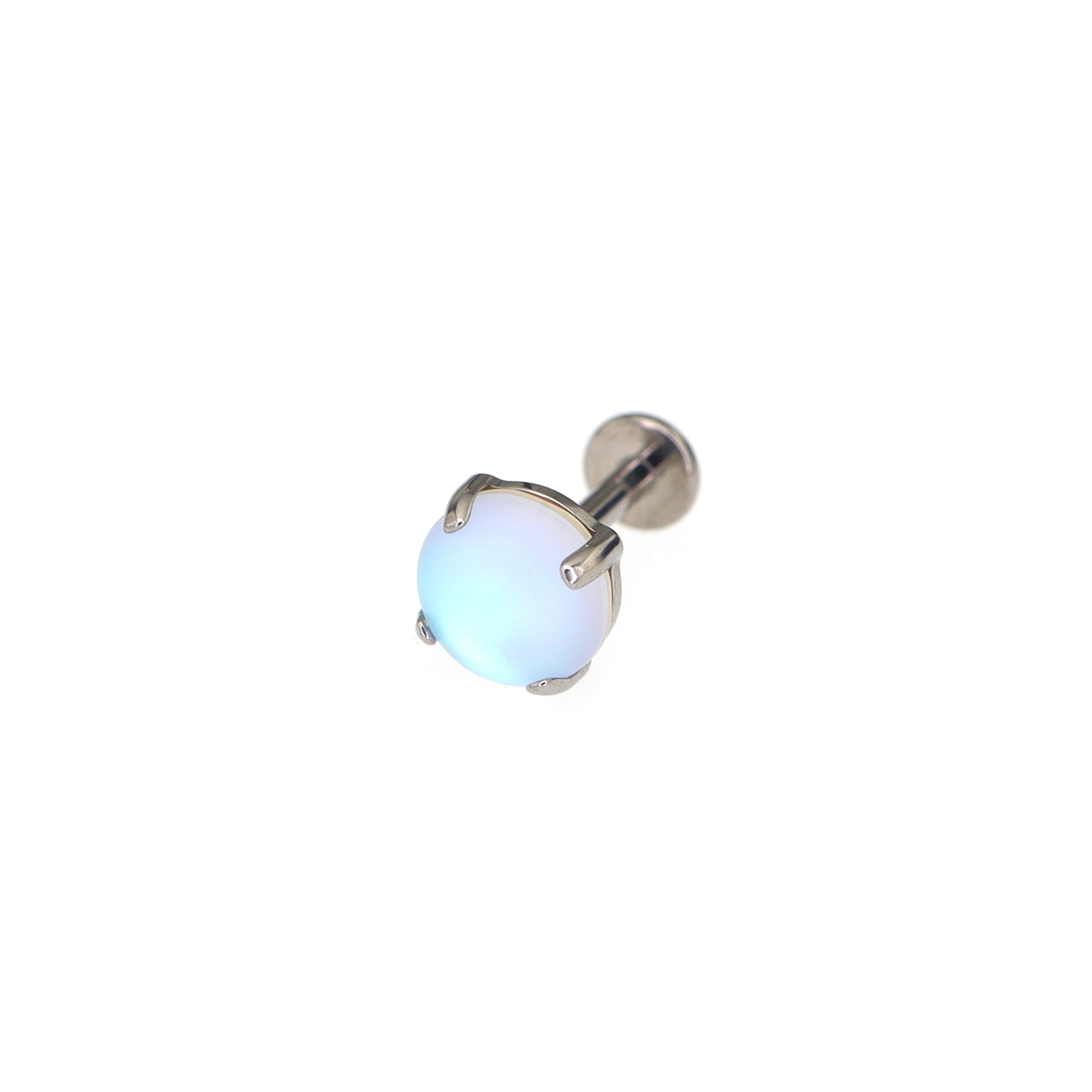 Satin Round Moonstone Internally Threaded Titanium Threaded Studs pg