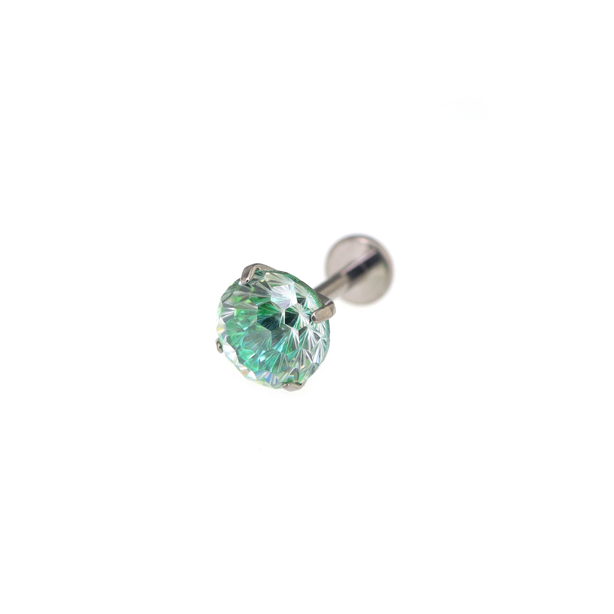 High Shine Gradient Firework-Cut CZ Titanium Studs