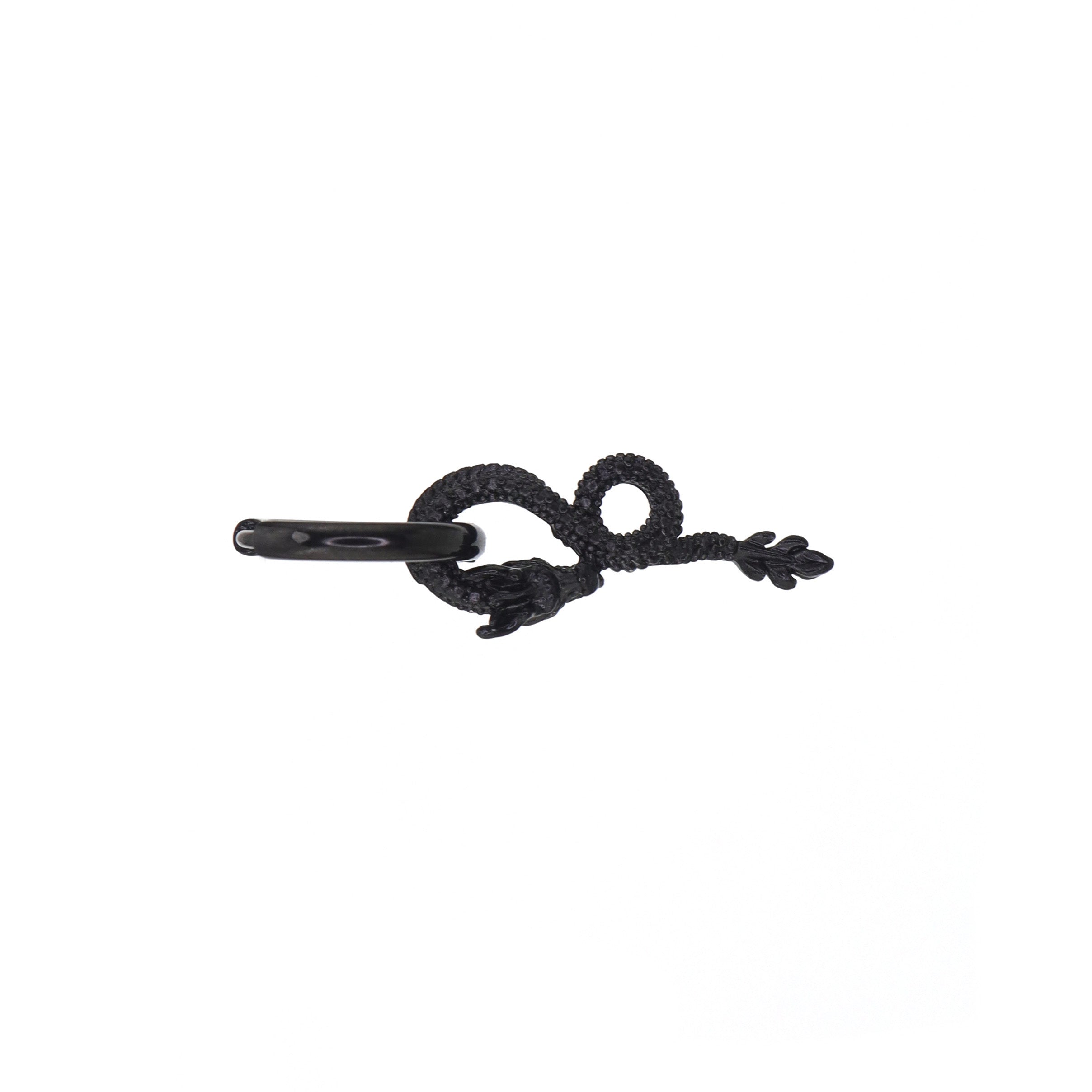 Black Engraved Evil Dragon Pendant stainless steel Earrings ph1