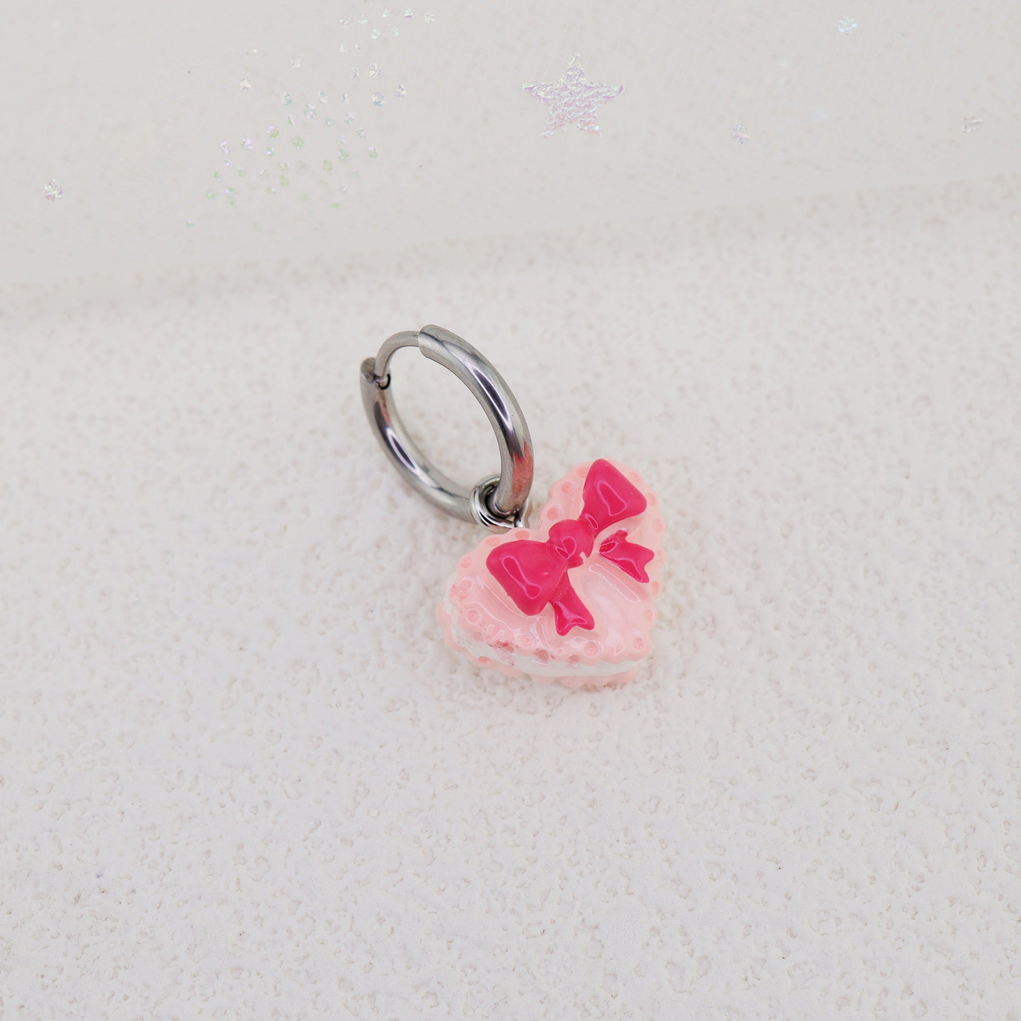 Cute Heart Cake stainless steel Earrings ph1