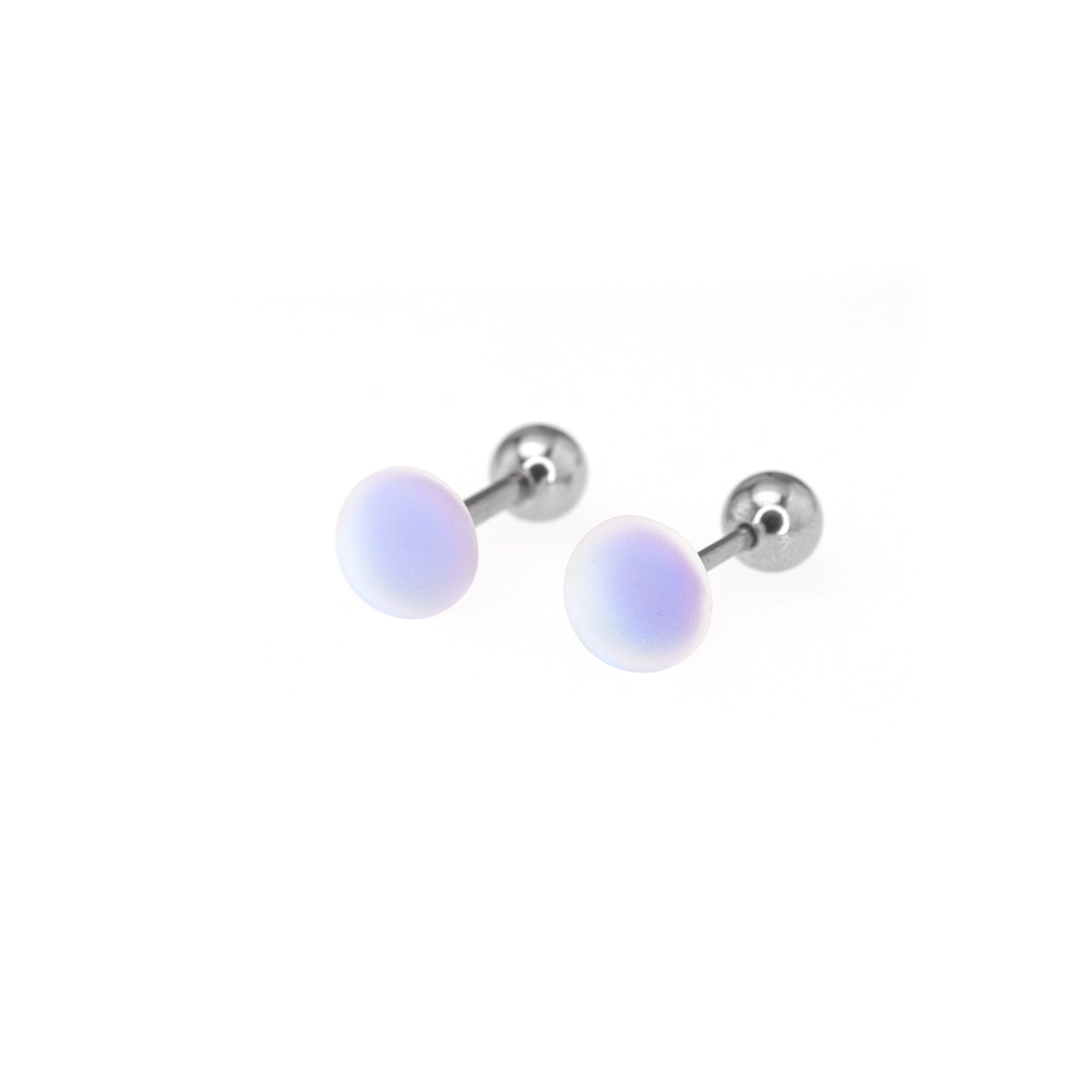 PAIR OF Satin Finish Multicolor stainless steel Ear Studs ph1