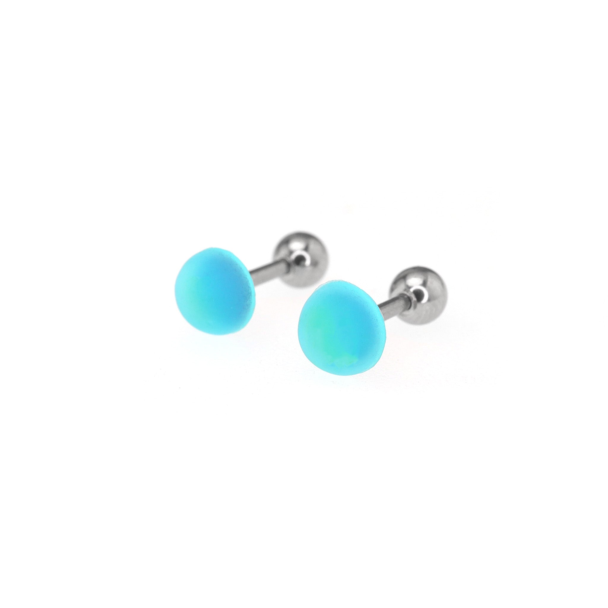 PAIR OF Satin Finish Multicolor stainless steel Ear Studs ph1