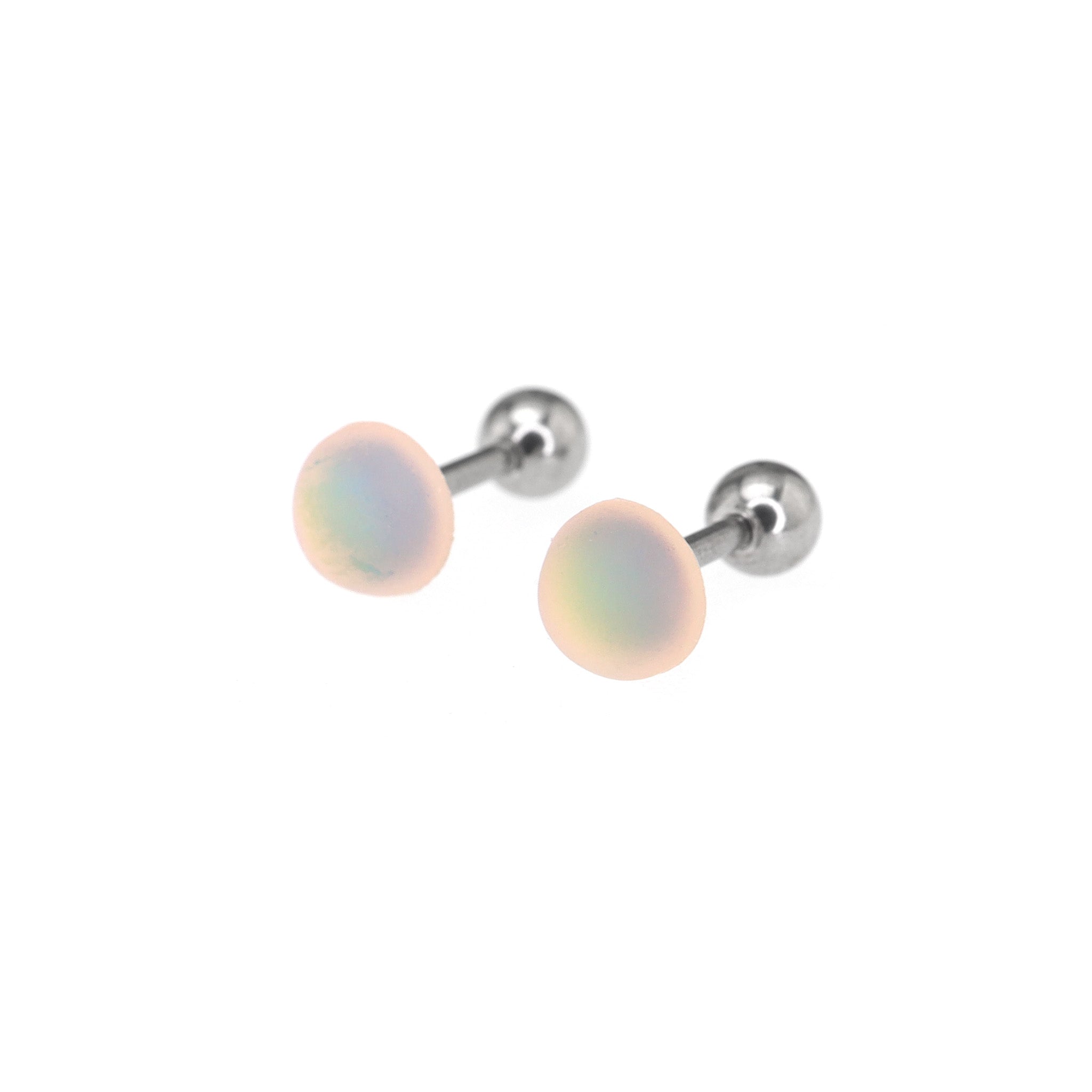 PAIR OF Satin Finish Multicolor stainless steel Ear Studs ph1