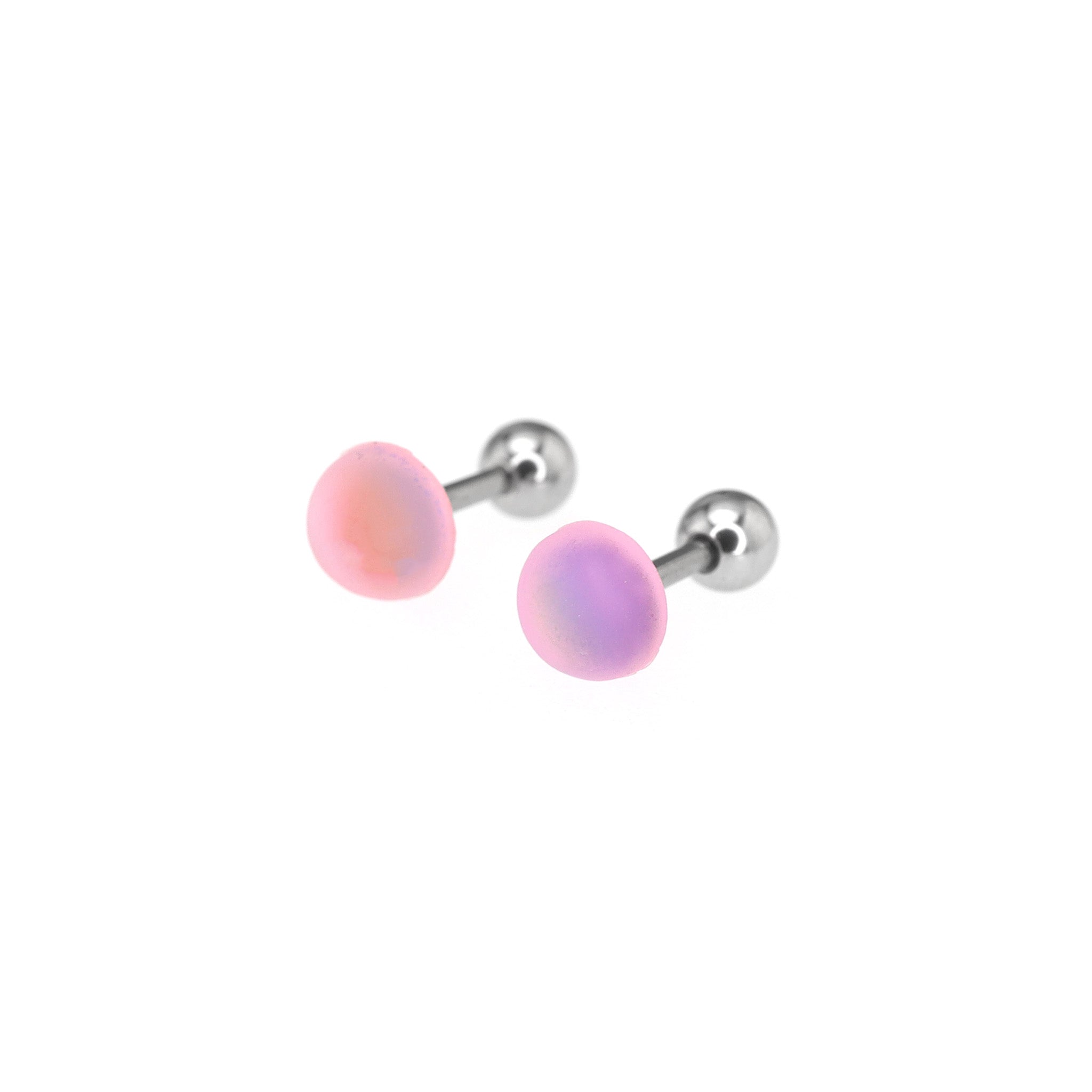 PAIR OF Satin Finish Multicolor stainless steel Ear Studs ph1