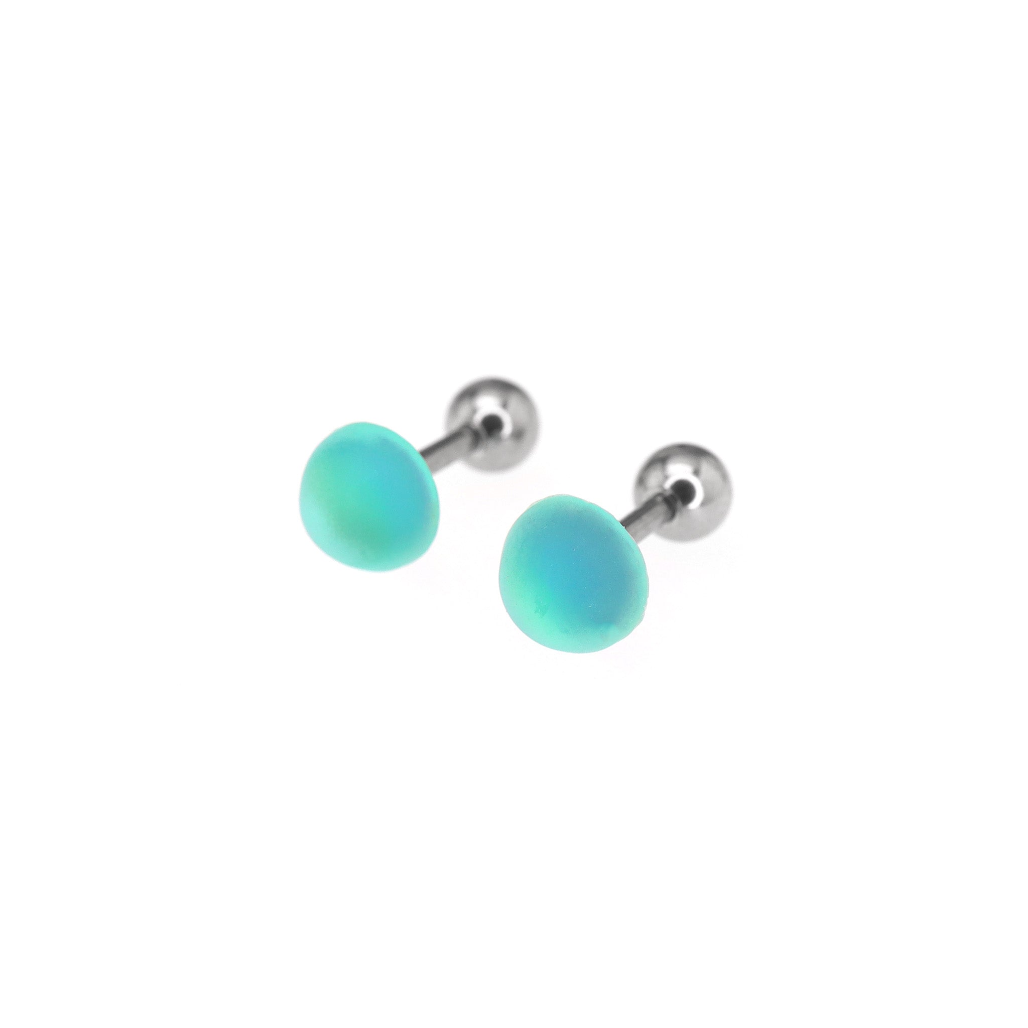 PAIR OF Satin Finish Multicolor stainless steel Ear Studs ph1