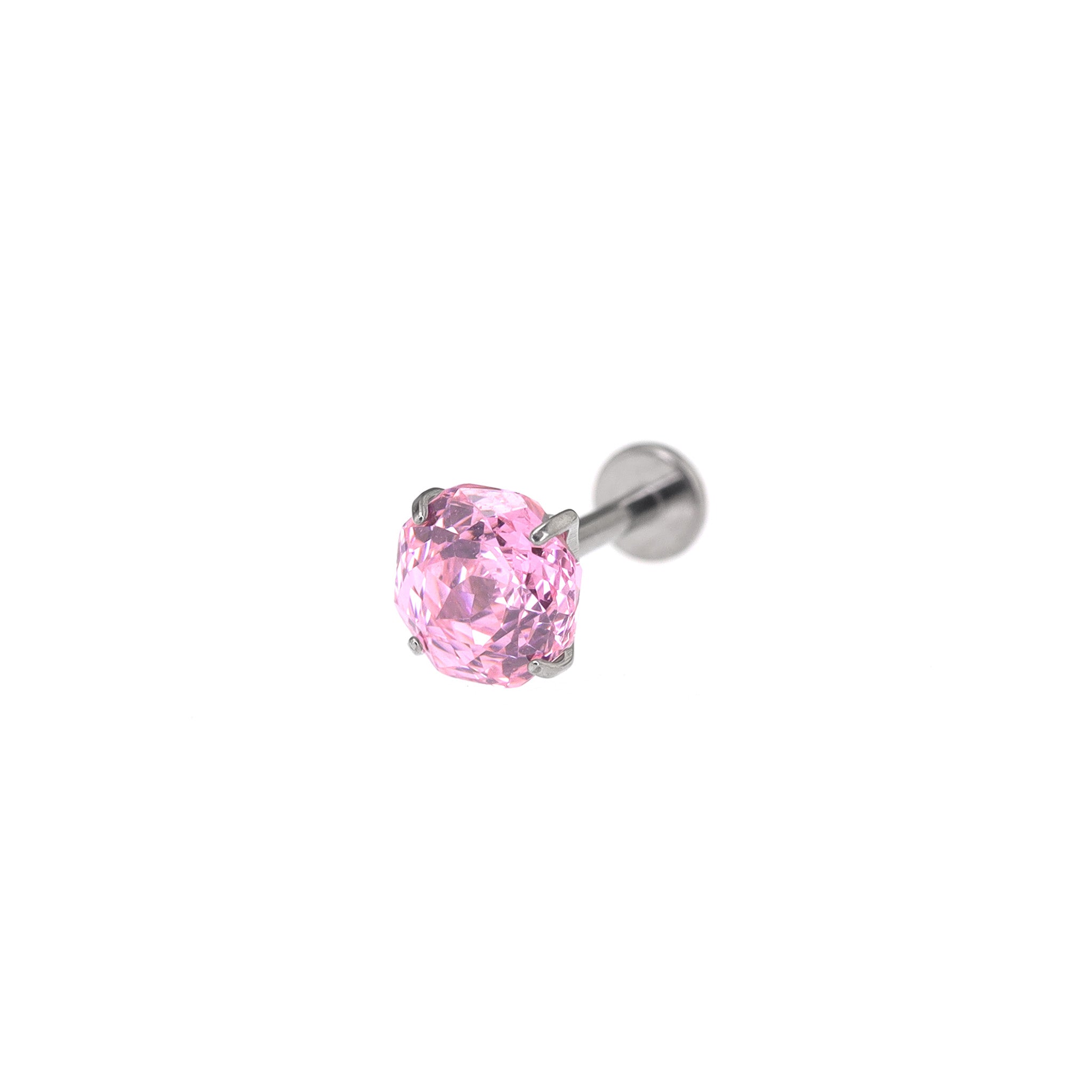 6mm Rose-Cut CZ Internally Threaded Titanium Studs ph1