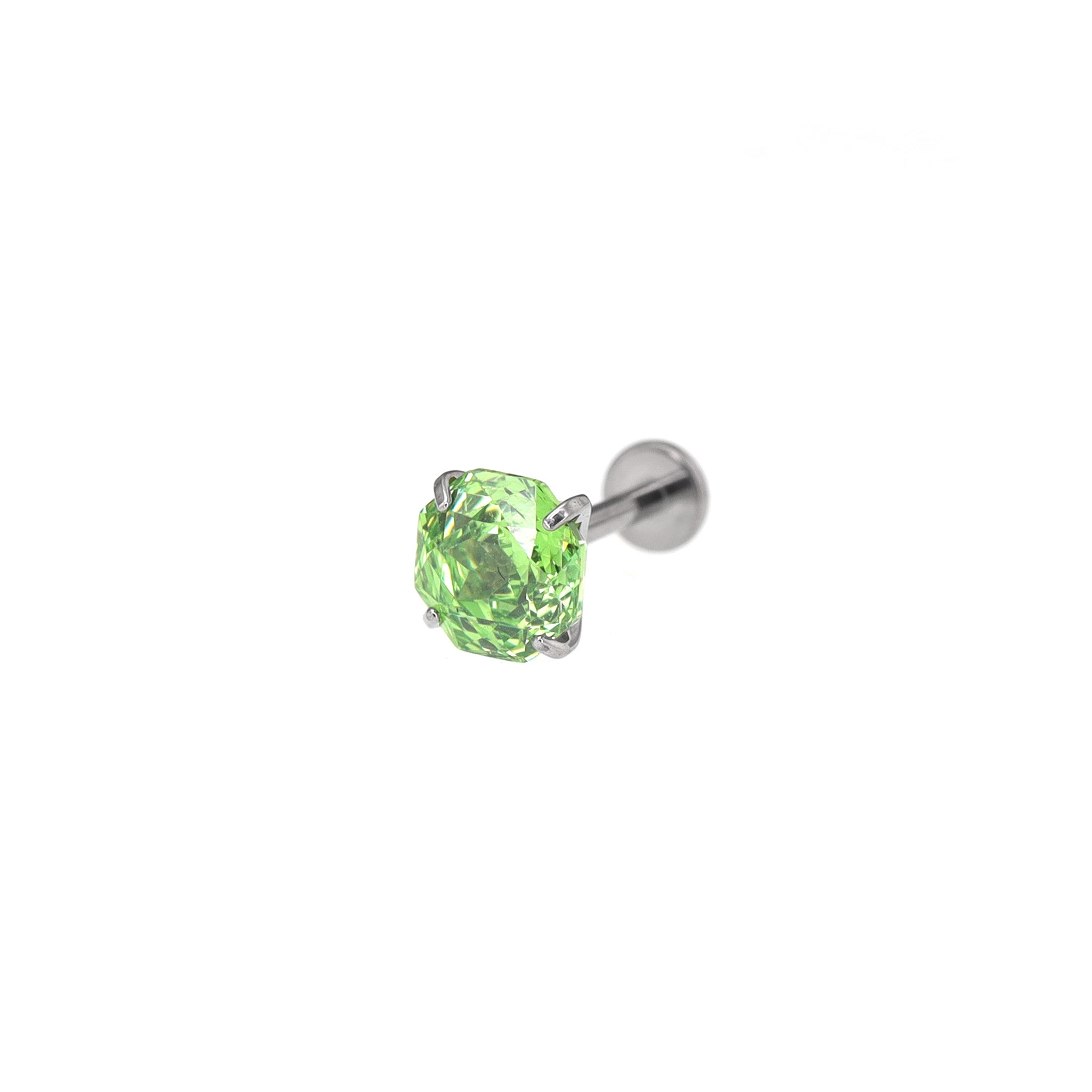 6mm Rose-Cut CZ Internally Threaded Titanium Studs ph1