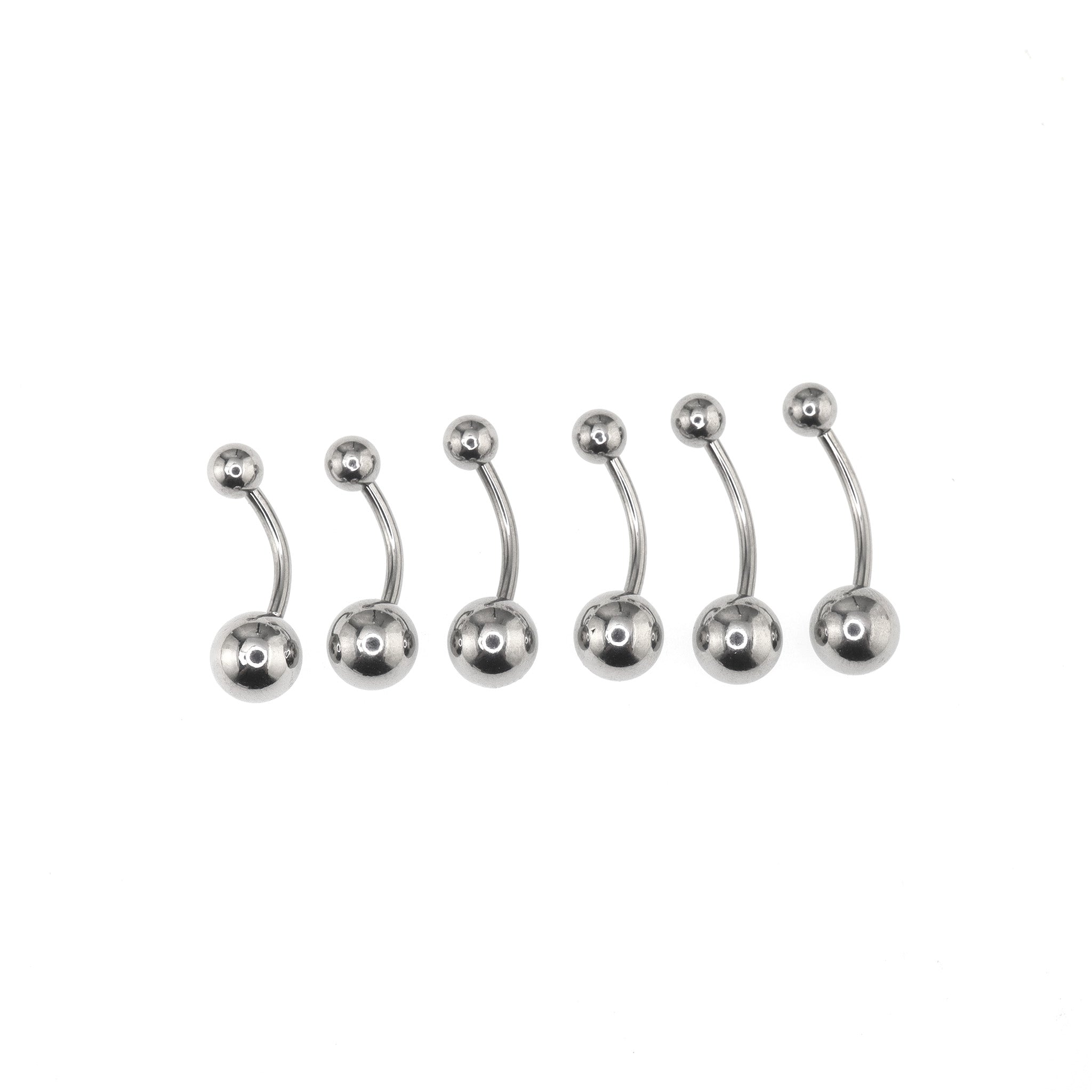 6PCS Ball Stainless steel Basic Belly Rings Set