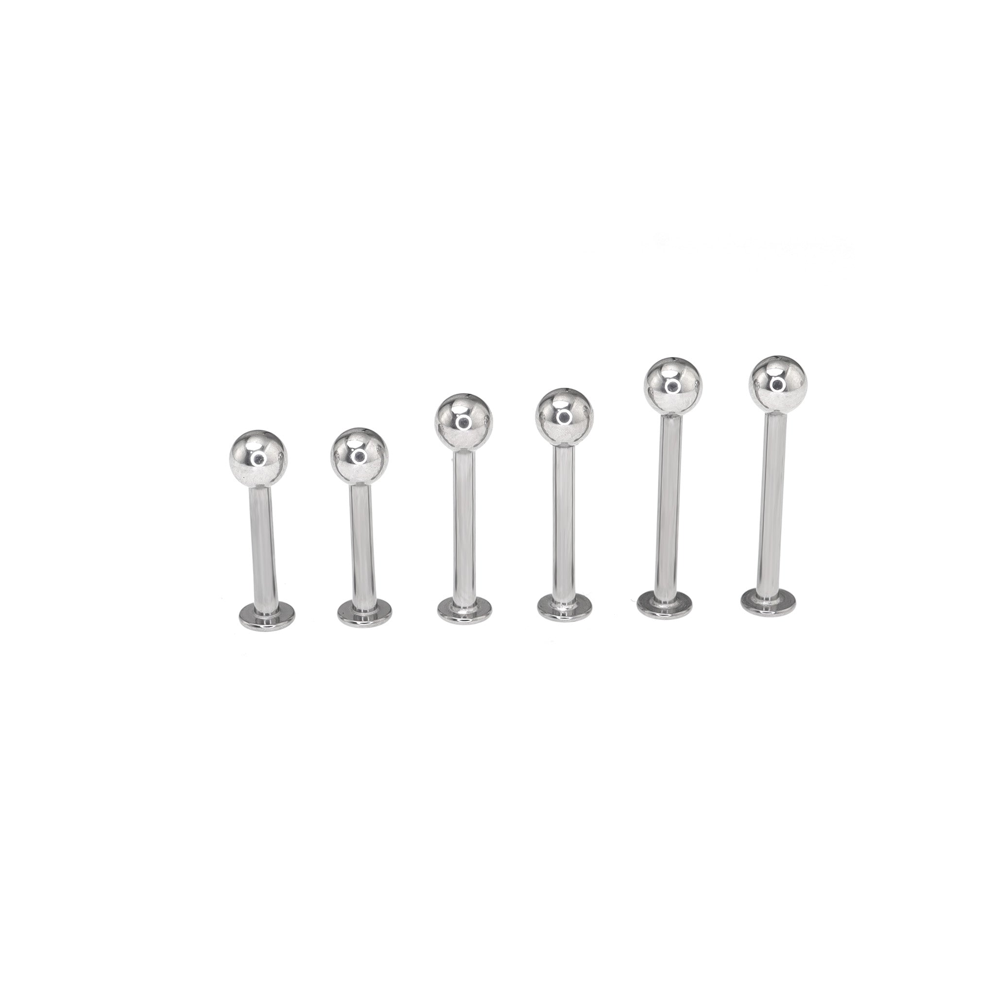 6PCS Flat Back stainless steel tongue stud Set