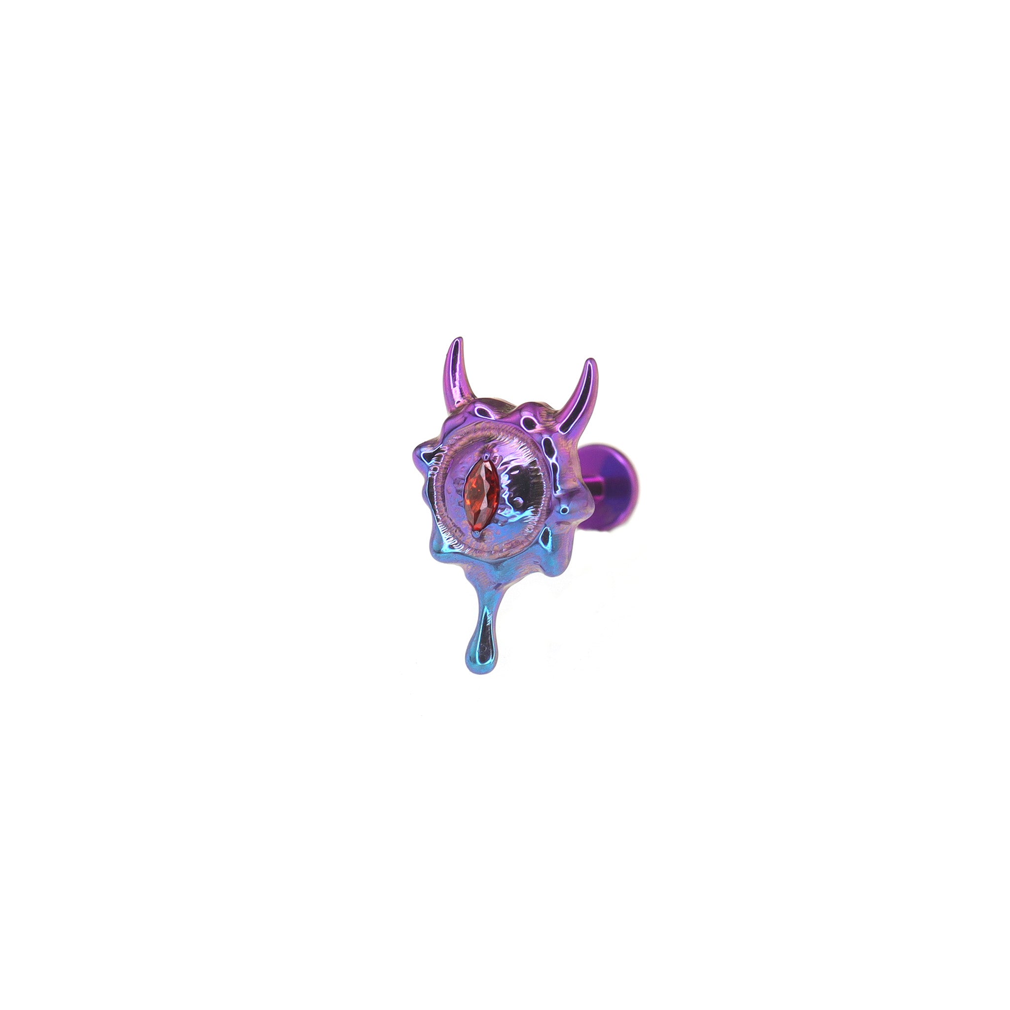 CZ Engraved Evil Eye Internally Threaded Titanium Studs ph1