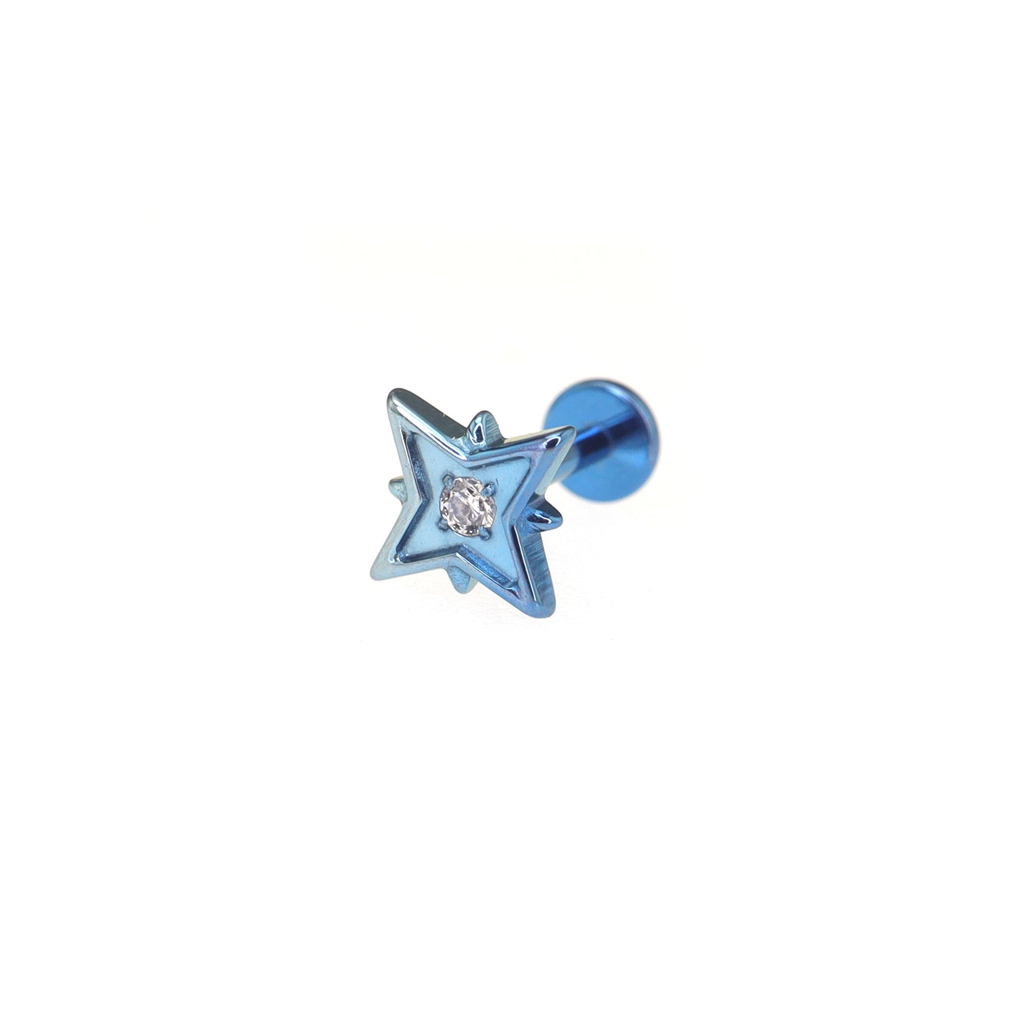 Octagram CZ Internally Threaded Titanium Studs ph1