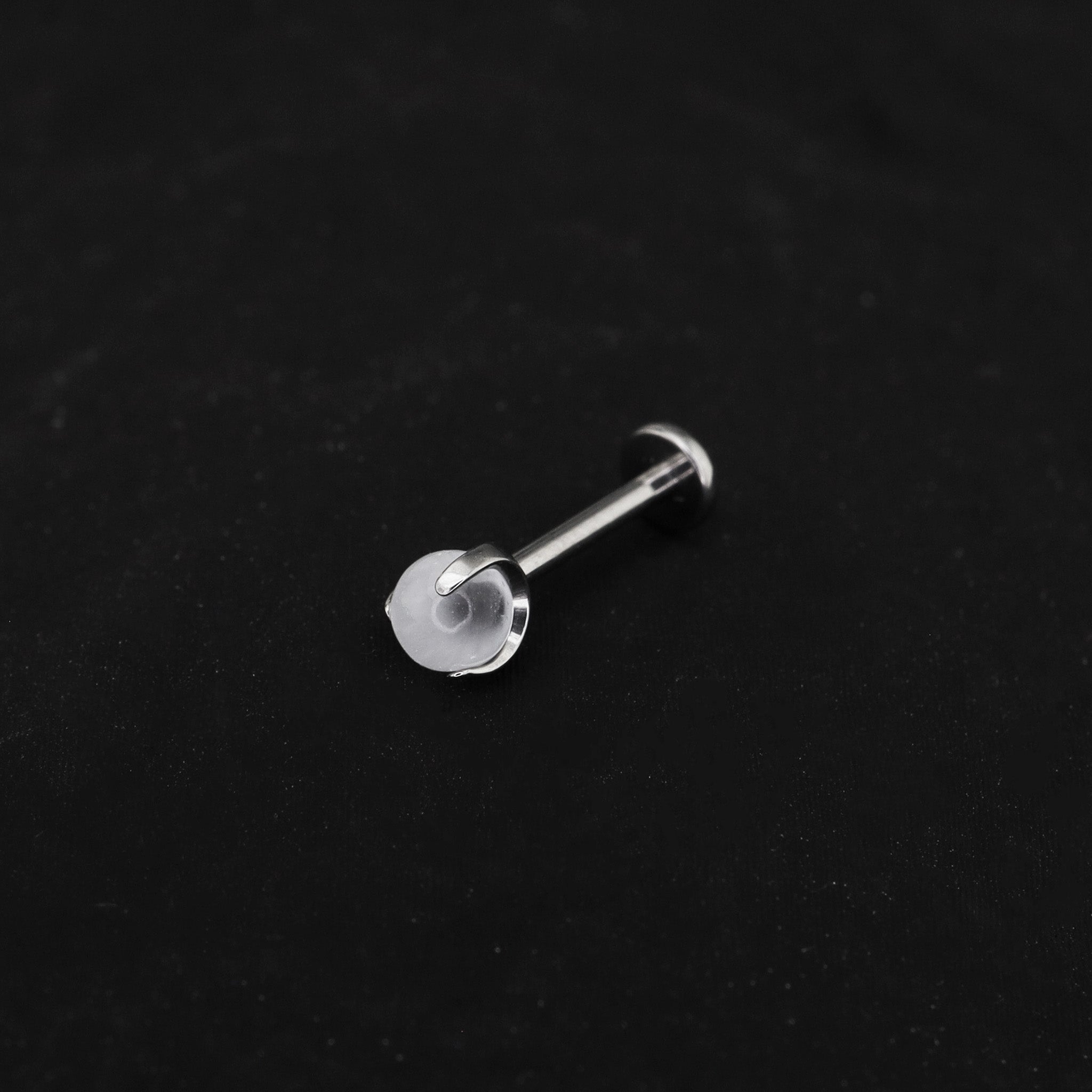 Translucent Cat's Eye Internally Threaded Titanium Studs ph1