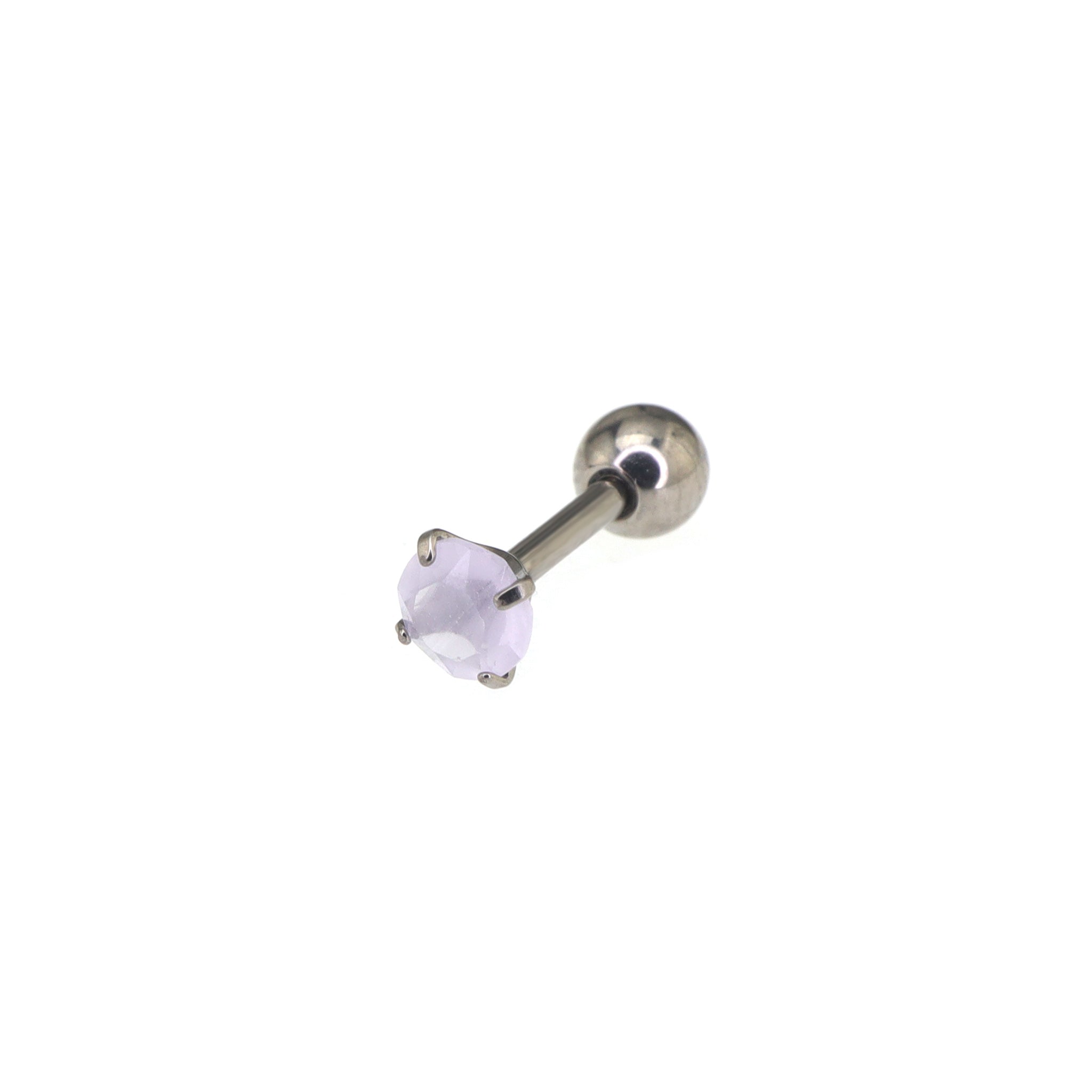 Satin Finish CZ Externally Threaded stainless steel Ear Studs