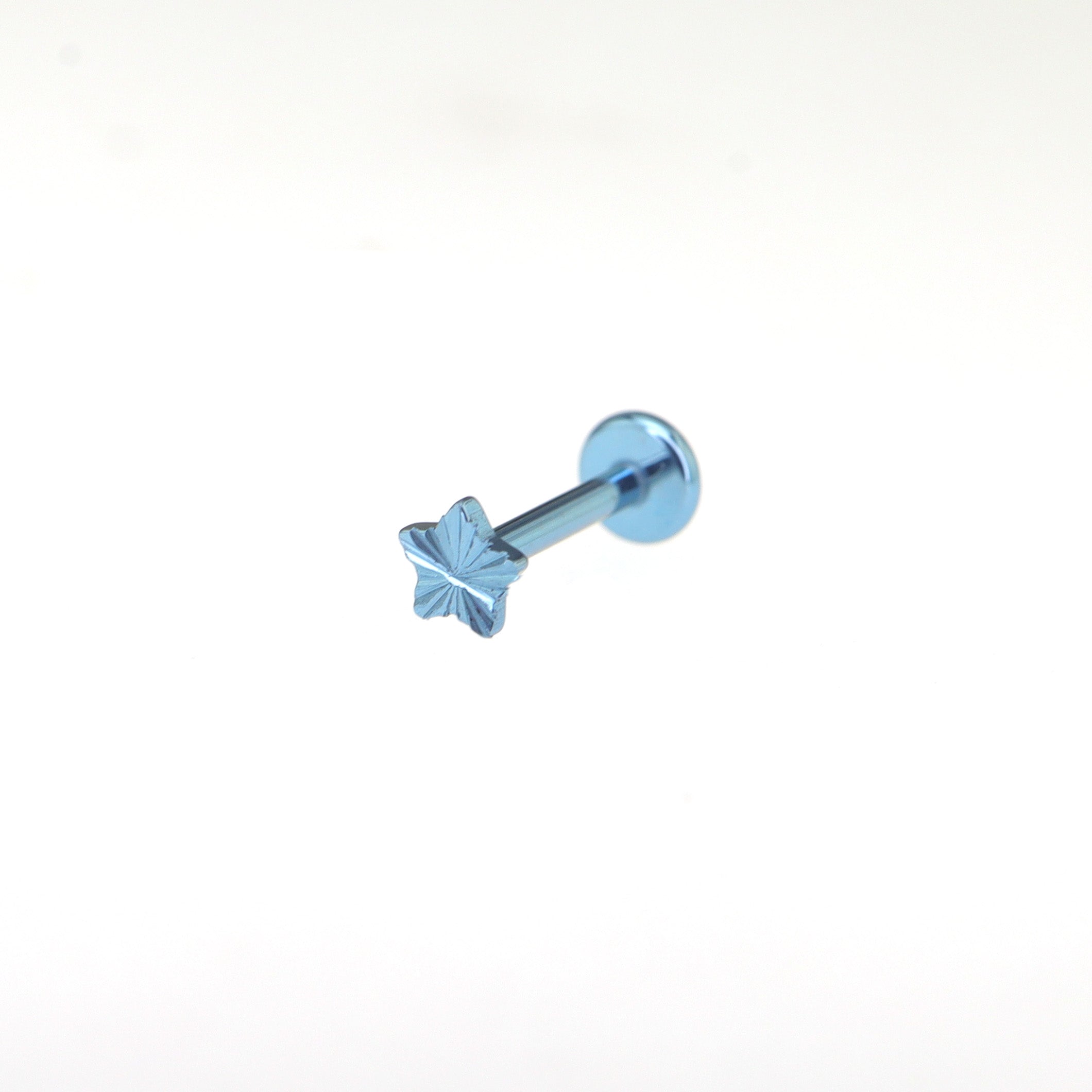 Engraved Mini Pentagram Internally Threaded Titanium Studs