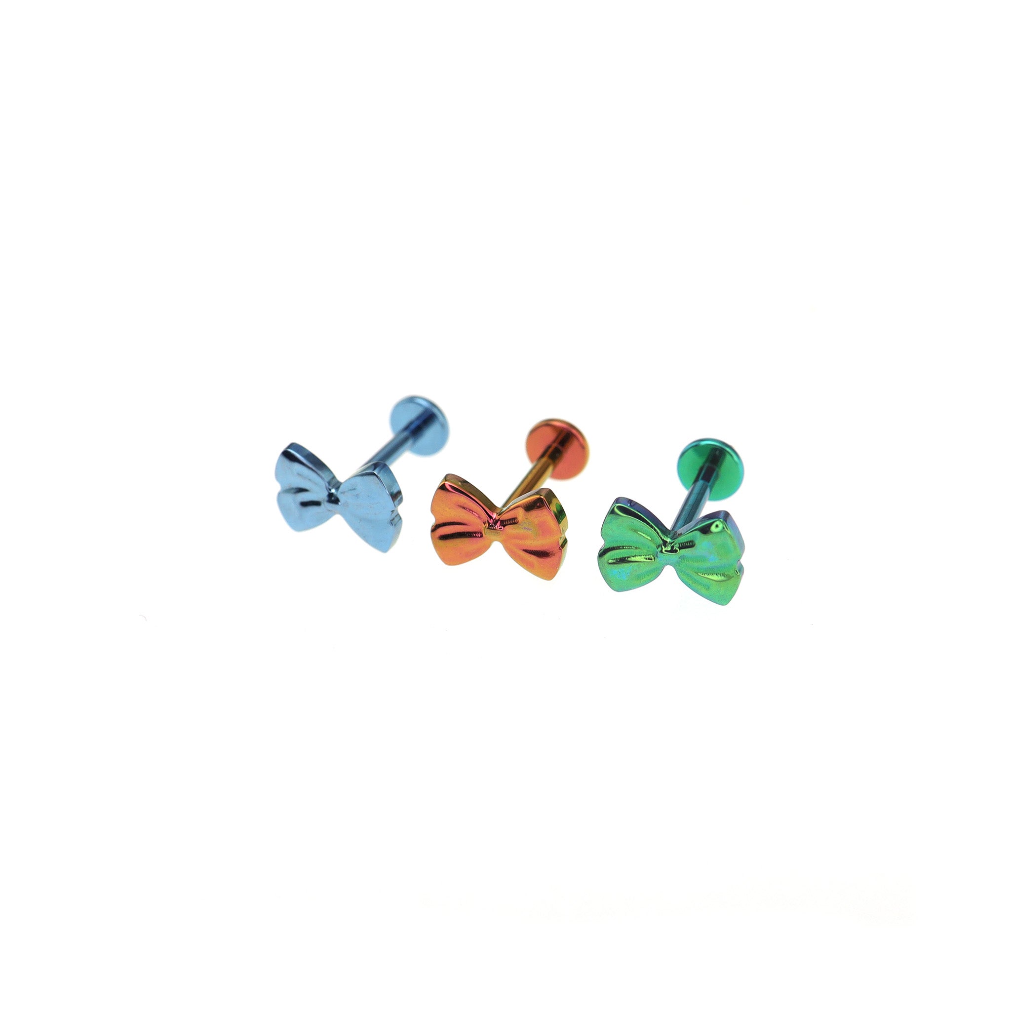 3D Cute Bow Internally Threaded Titanium Titanium