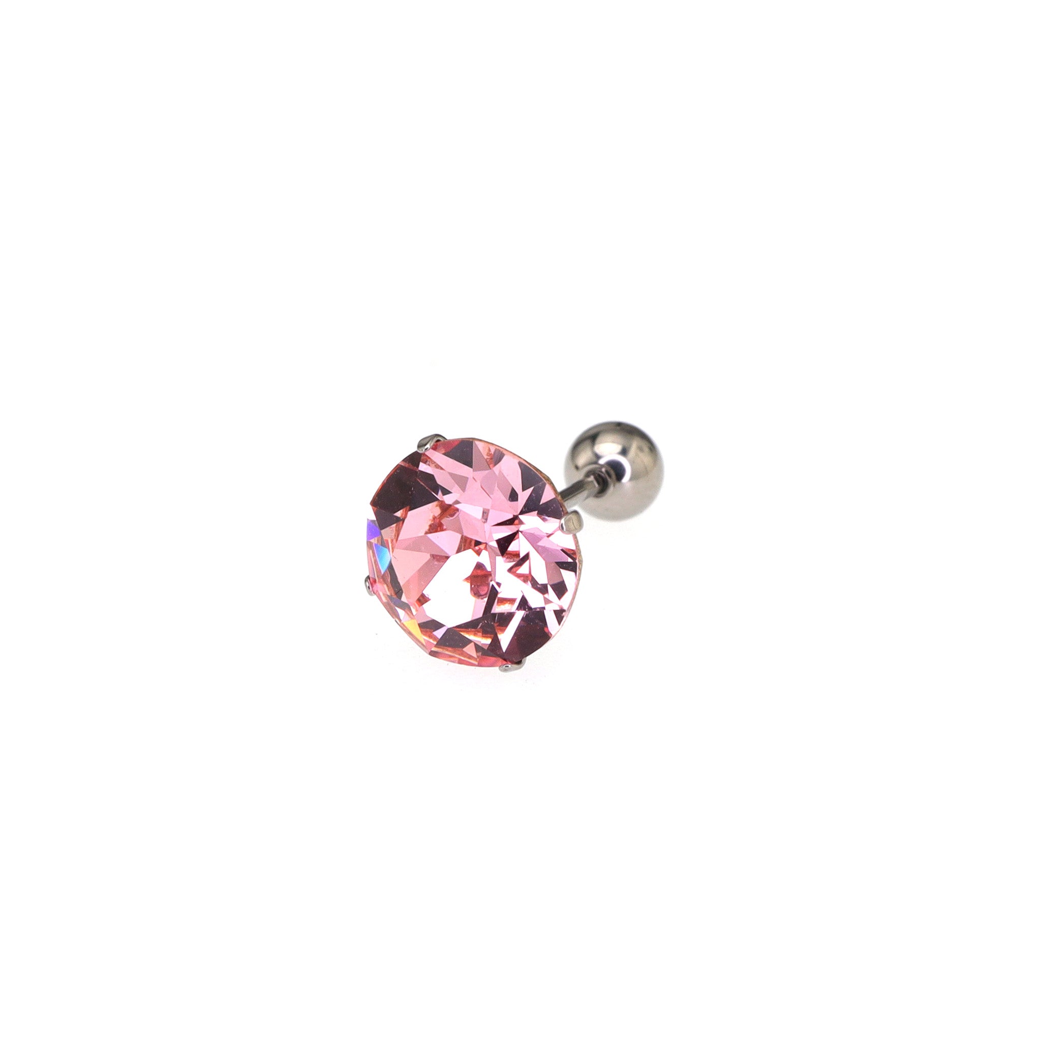 20G Thin Gauge High-Shine Crystal Titanium Ear Studs