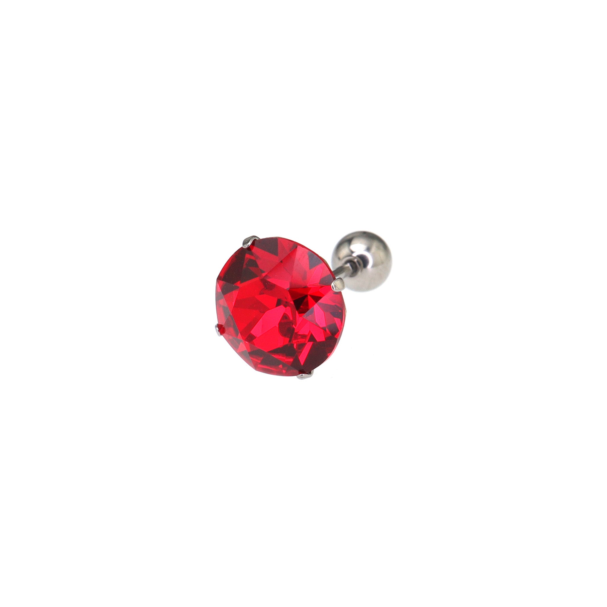 20G Thin Gauge High-Shine Crystal Titanium Ear Studs