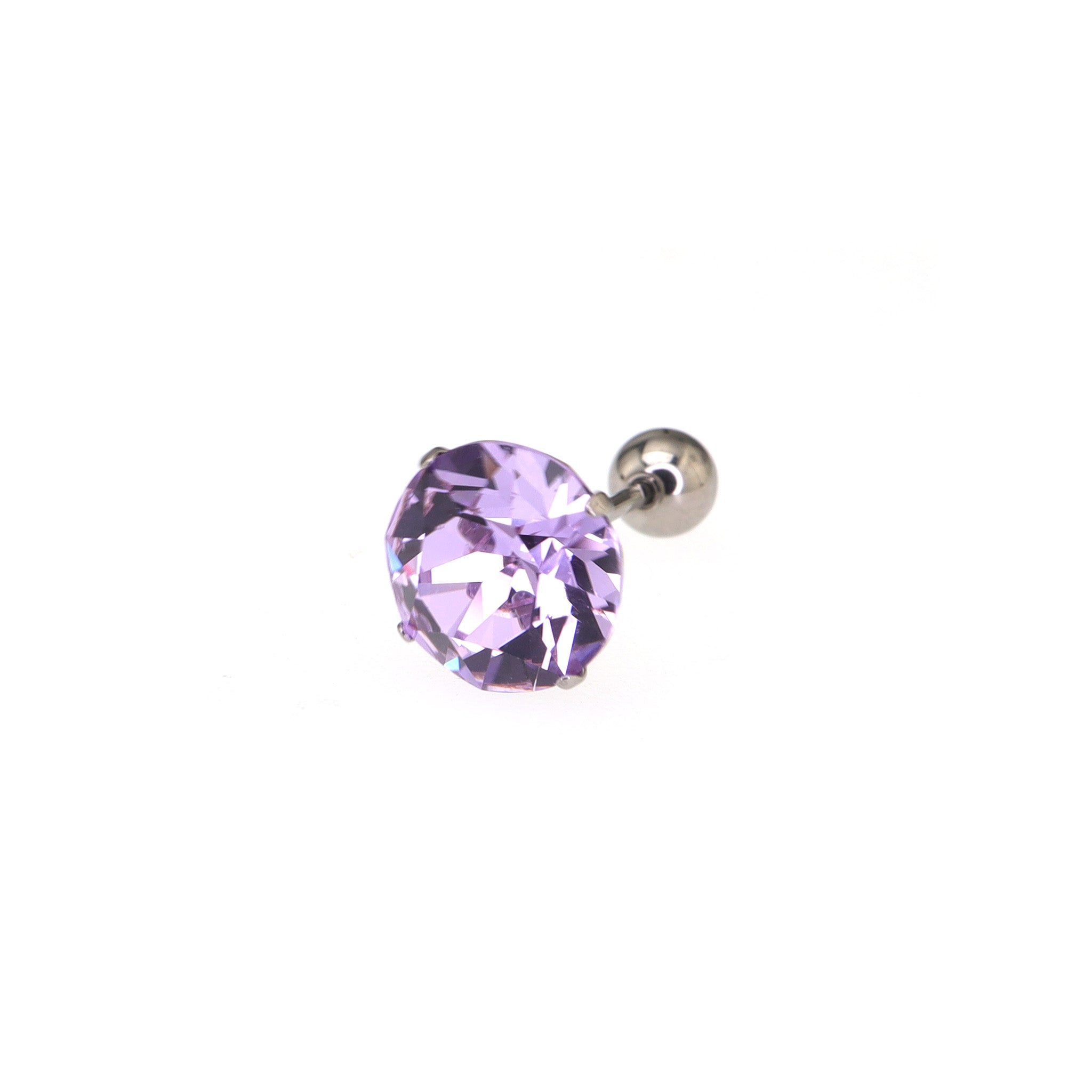 20G Thin Gauge High-Shine Crystal Titanium Ear Studs