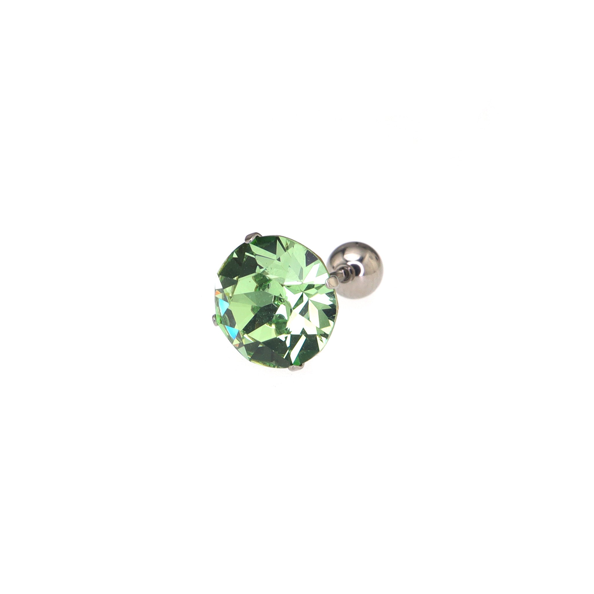 20G Thin Gauge High-Shine Crystal Titanium Ear Studs