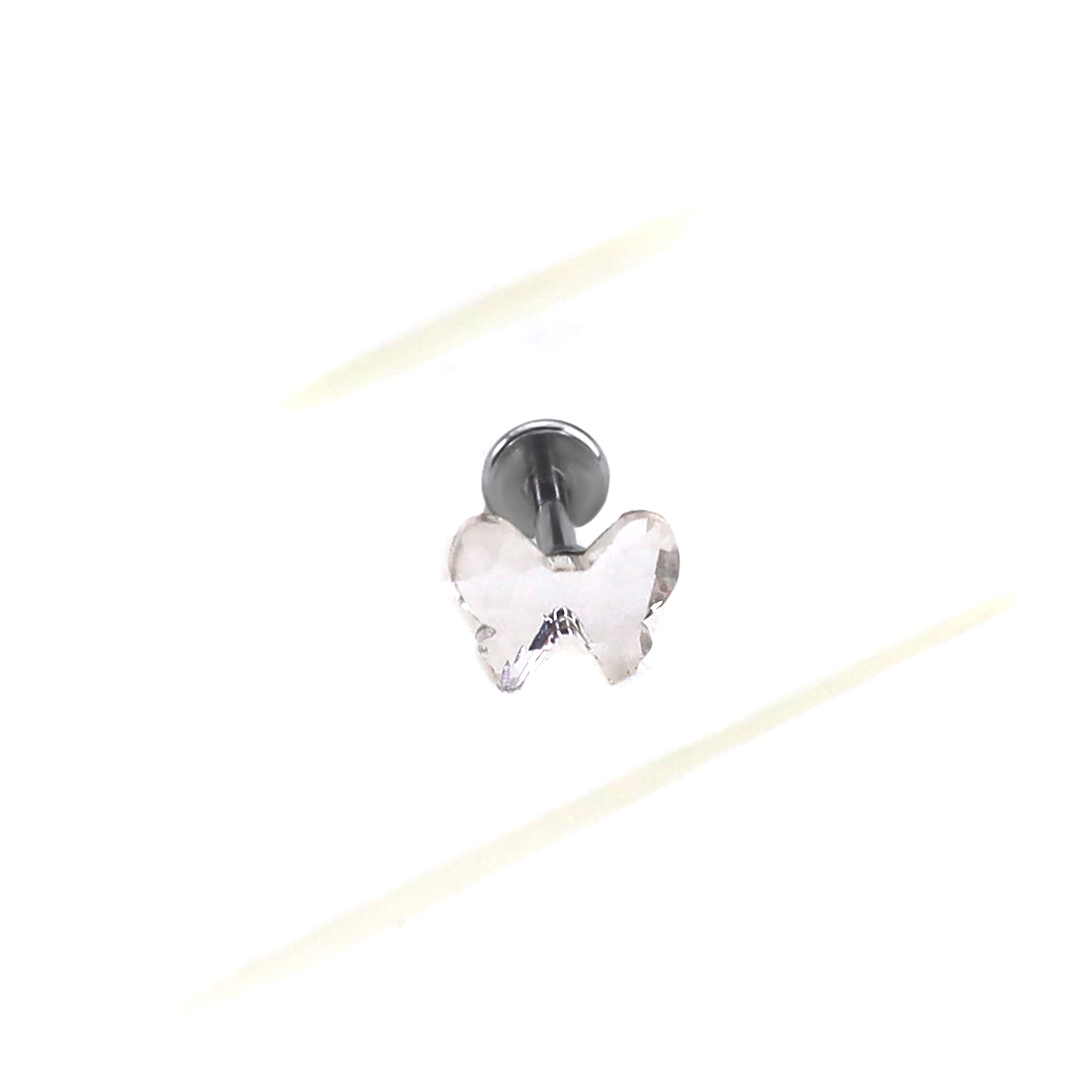 Crystal Rhinestone Bow Internally Threaded stainless steel Studs