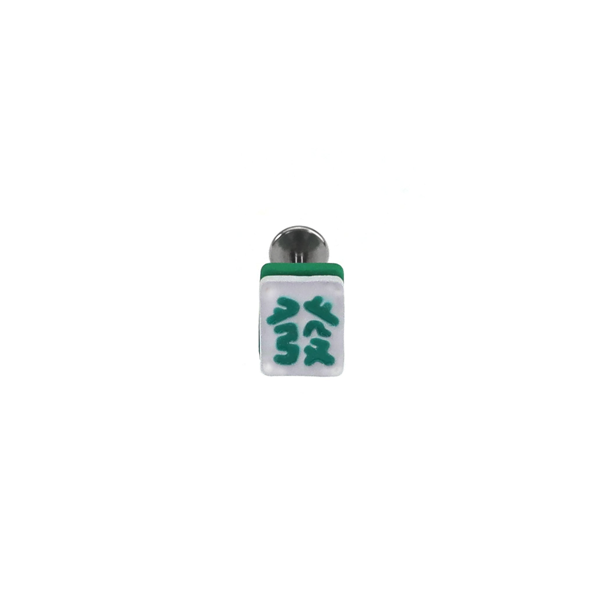 Resin Mahjong Tile Internally Threaded stainless steel Ear Studs