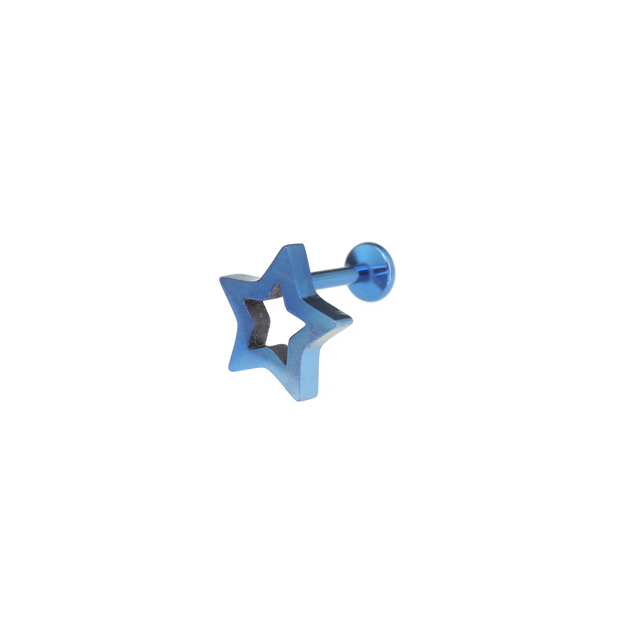 Thick-Cut Openwork Pentagram Titanium Ear Studs