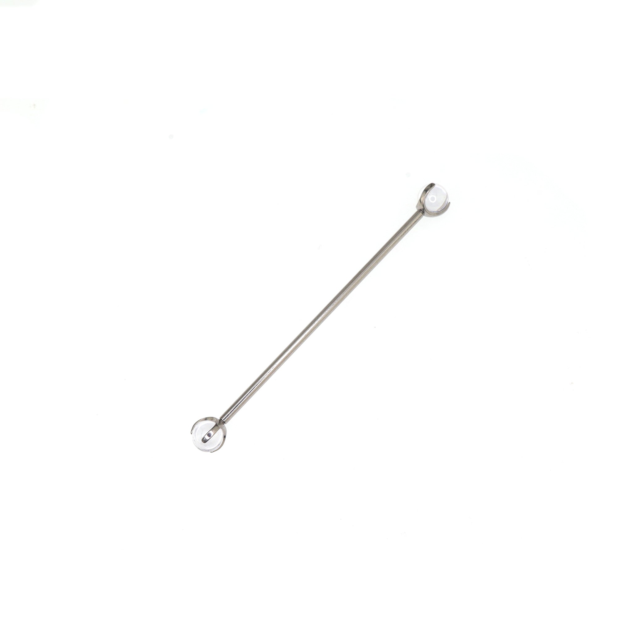 Double Ball CZ Titanium Industrial Barbell