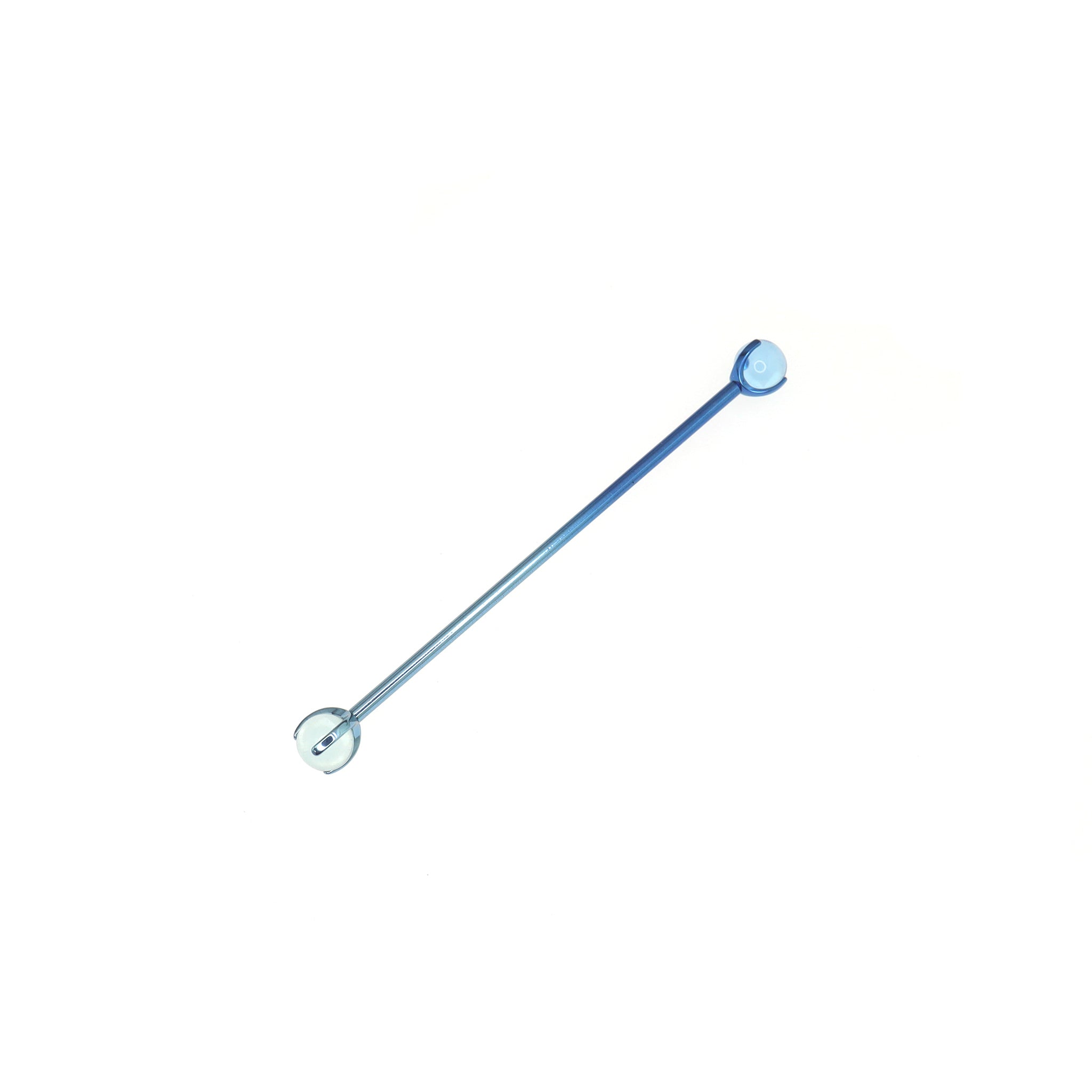 Double Ball CZ Titanium Industrial Barbell