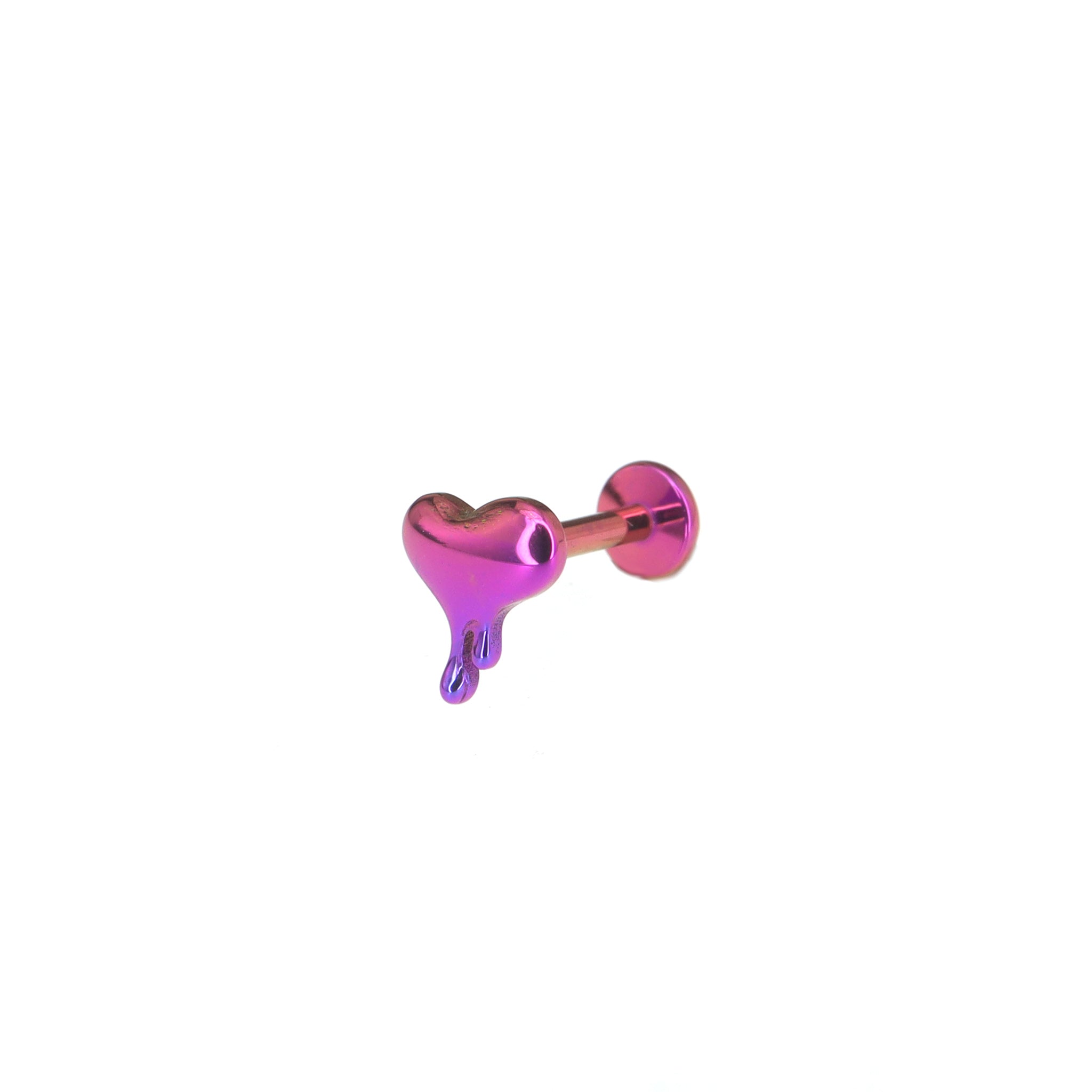 3D Fluid Art Heart Titanium Lip Ring