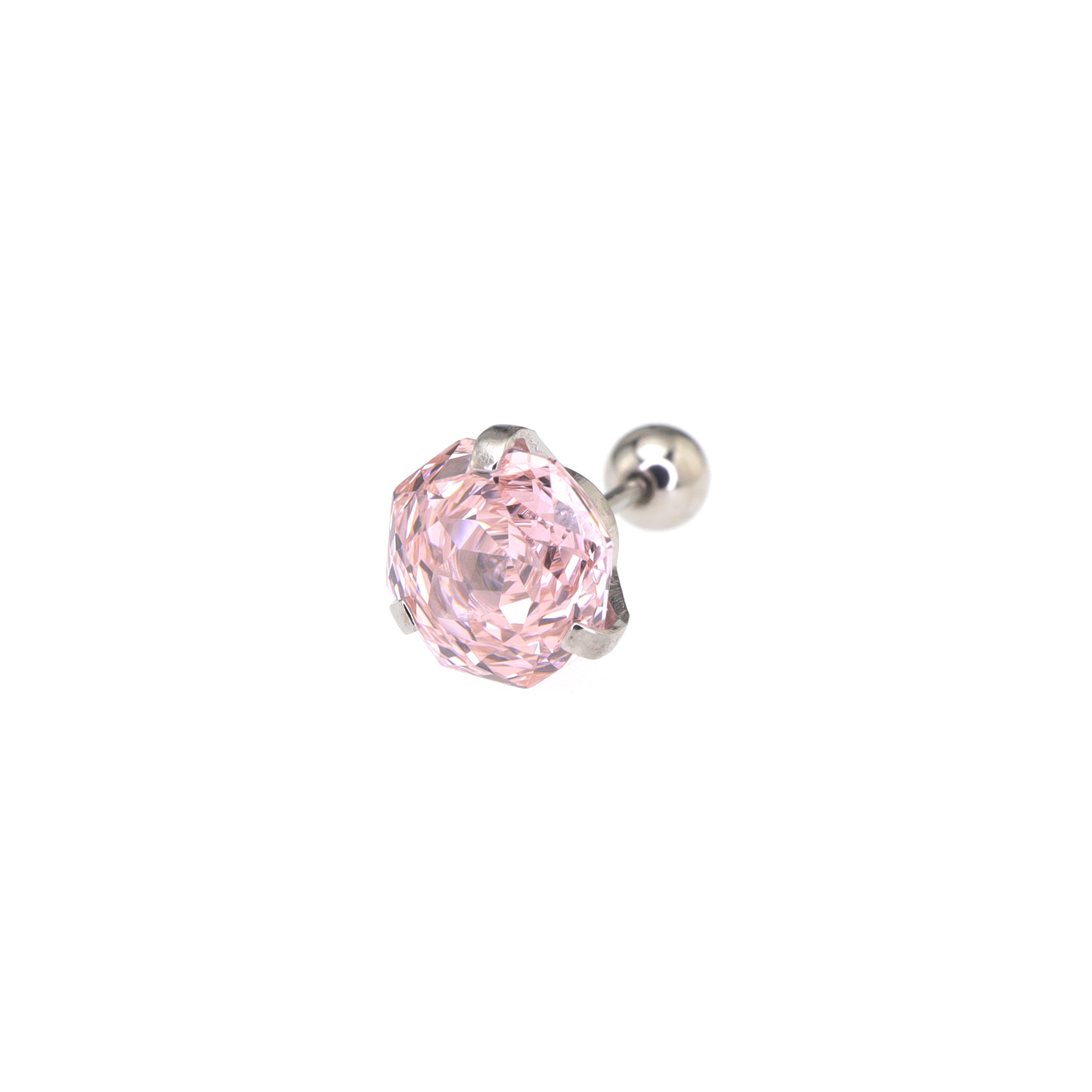 8mm Externally Threaded Rose-Cut CZ CZ stainless steel Ear Studs