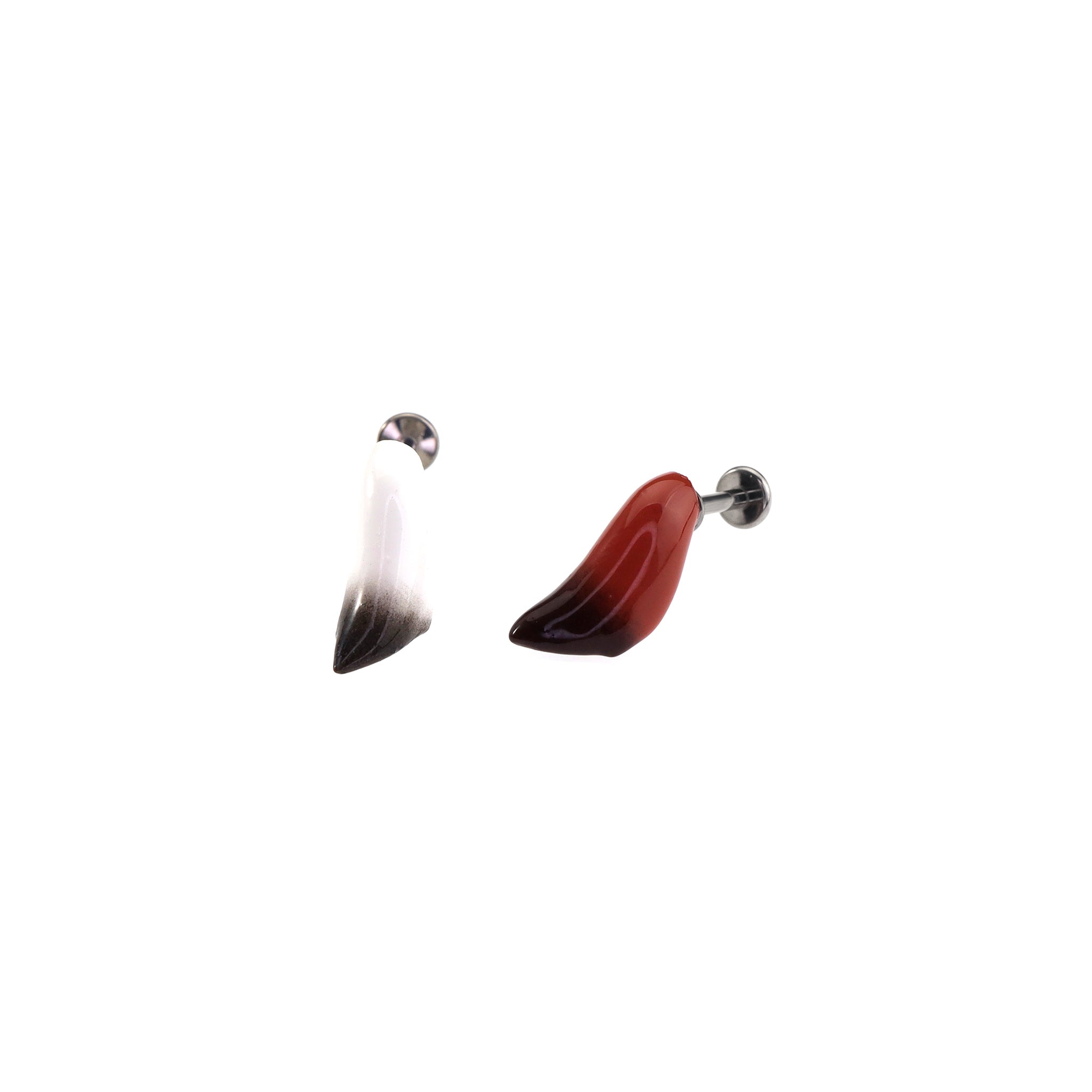 Wolf & Fox Tail Flat Back Titanium Stud