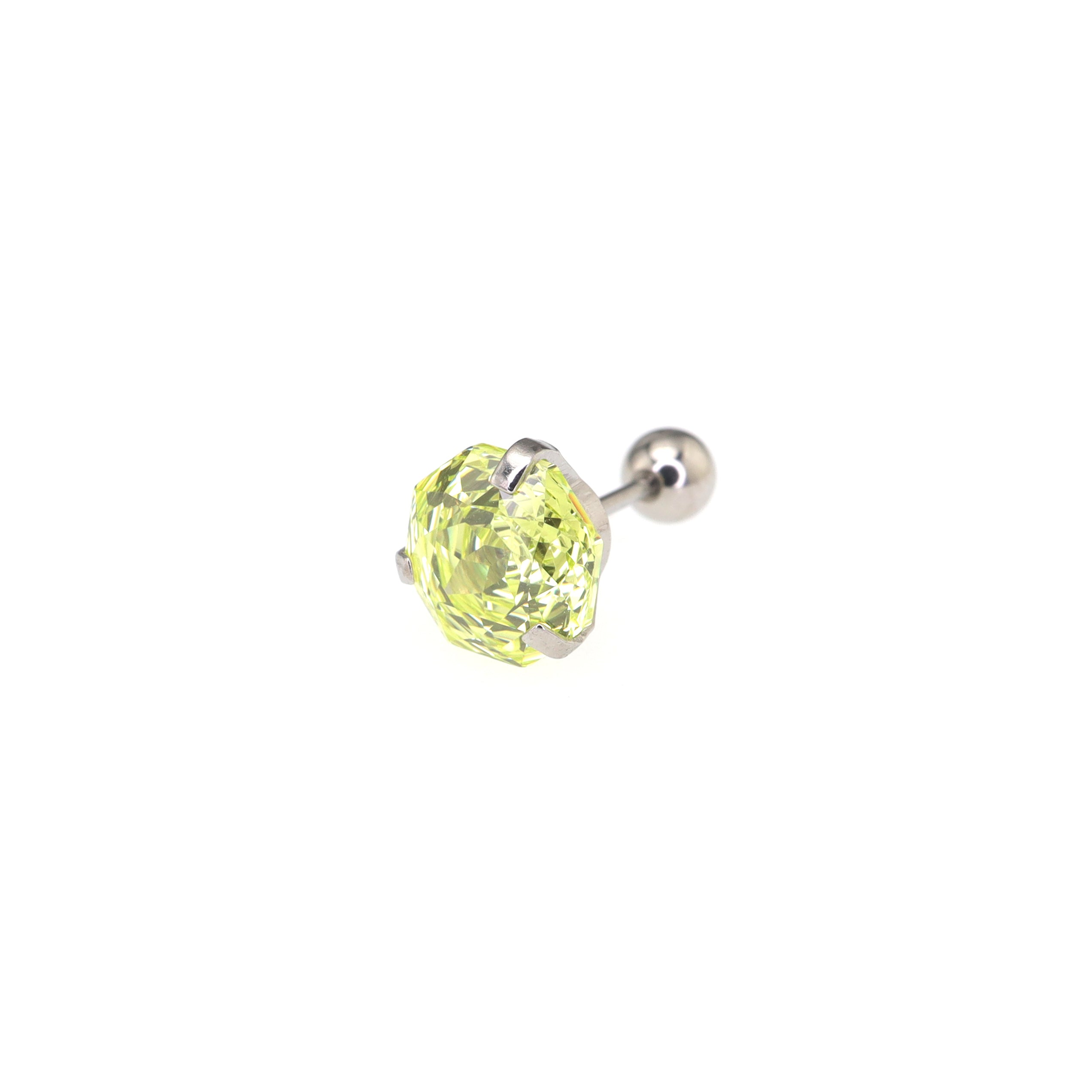 8mm Externally Threaded Rose-Cut CZ CZ stainless steel Ear Studs
