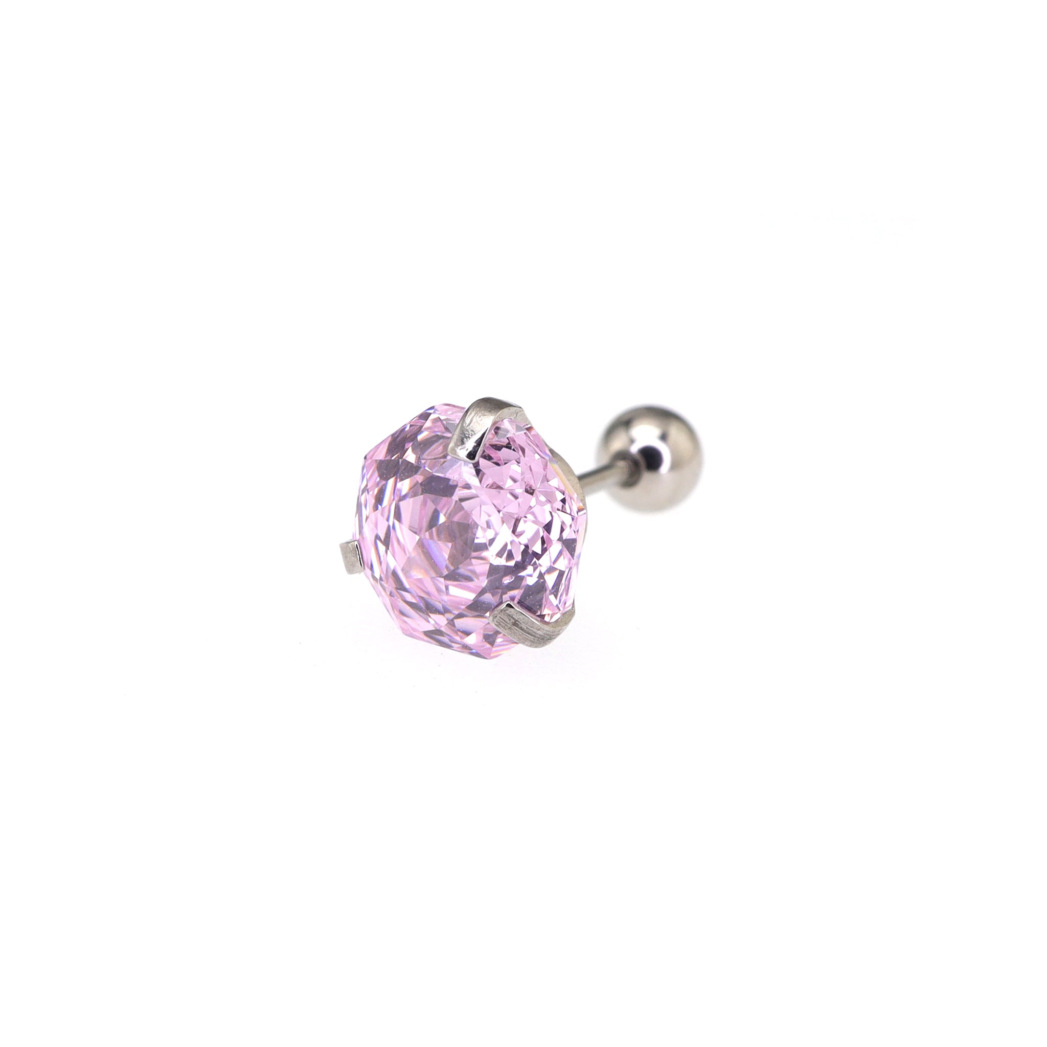 8mm Externally Threaded Rose-Cut CZ CZ stainless steel Ear Studs
