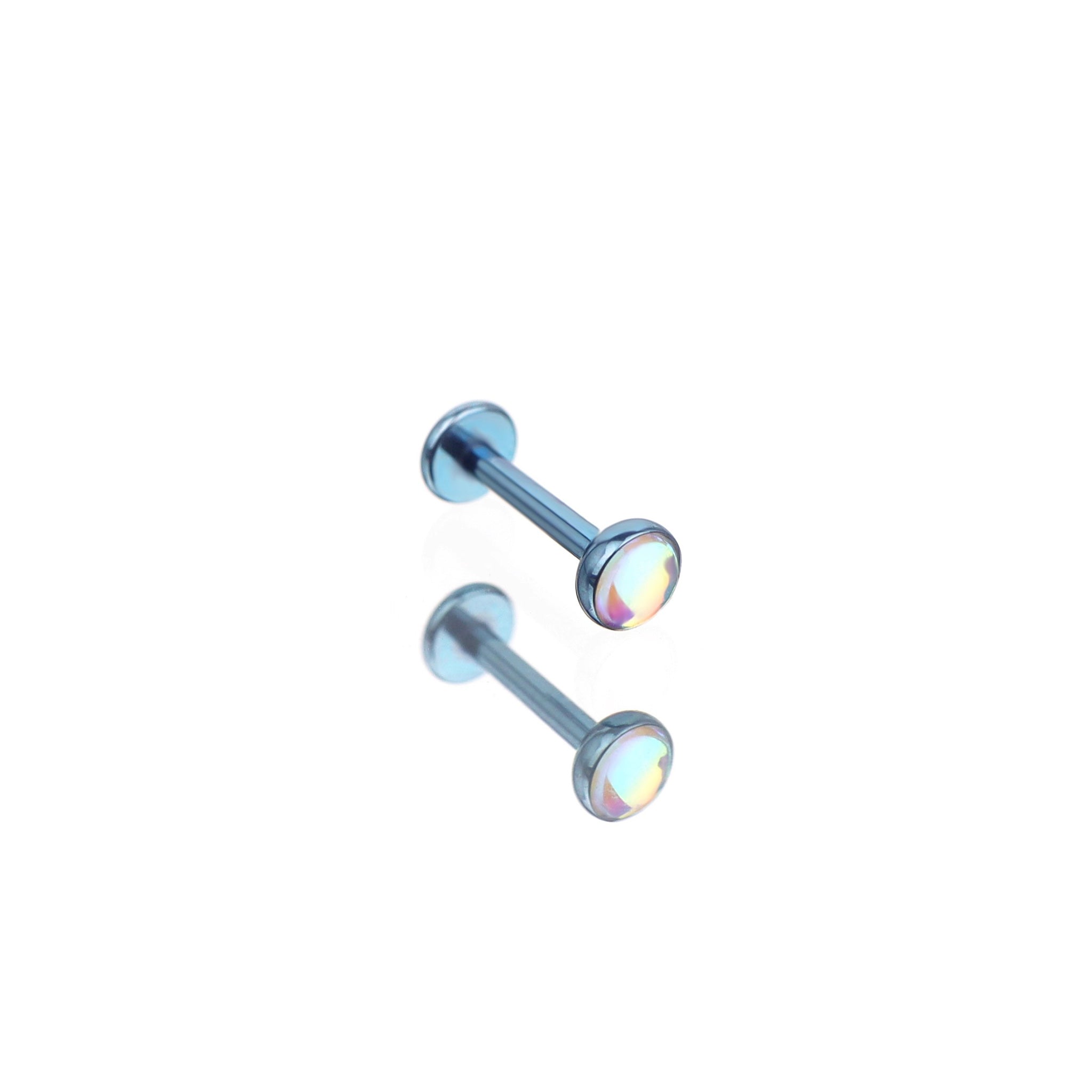 Colorful Resin Oil Slick Titanium Lip Ring
