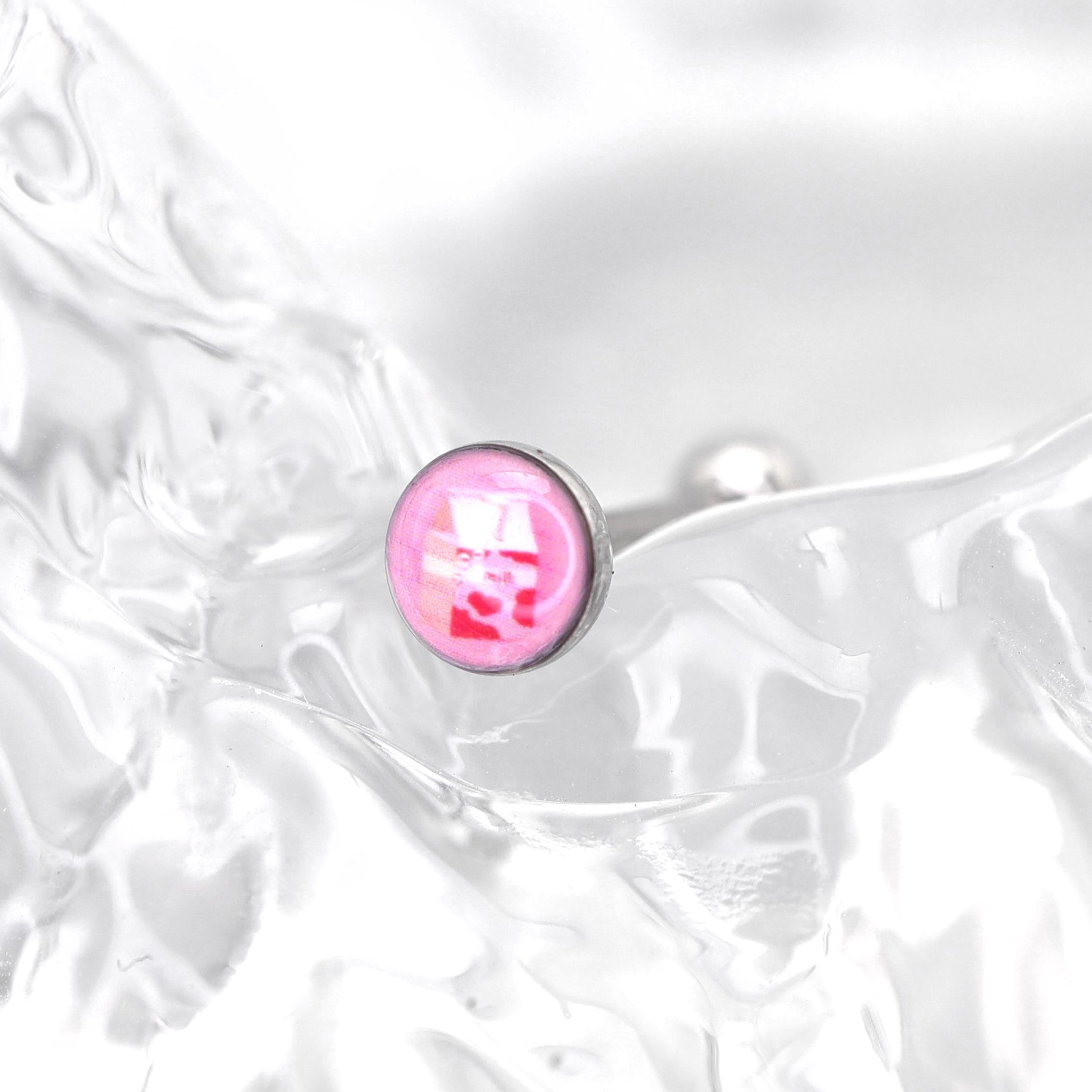 Cute motifs Epoxy Resin Stainless steel tongue stud