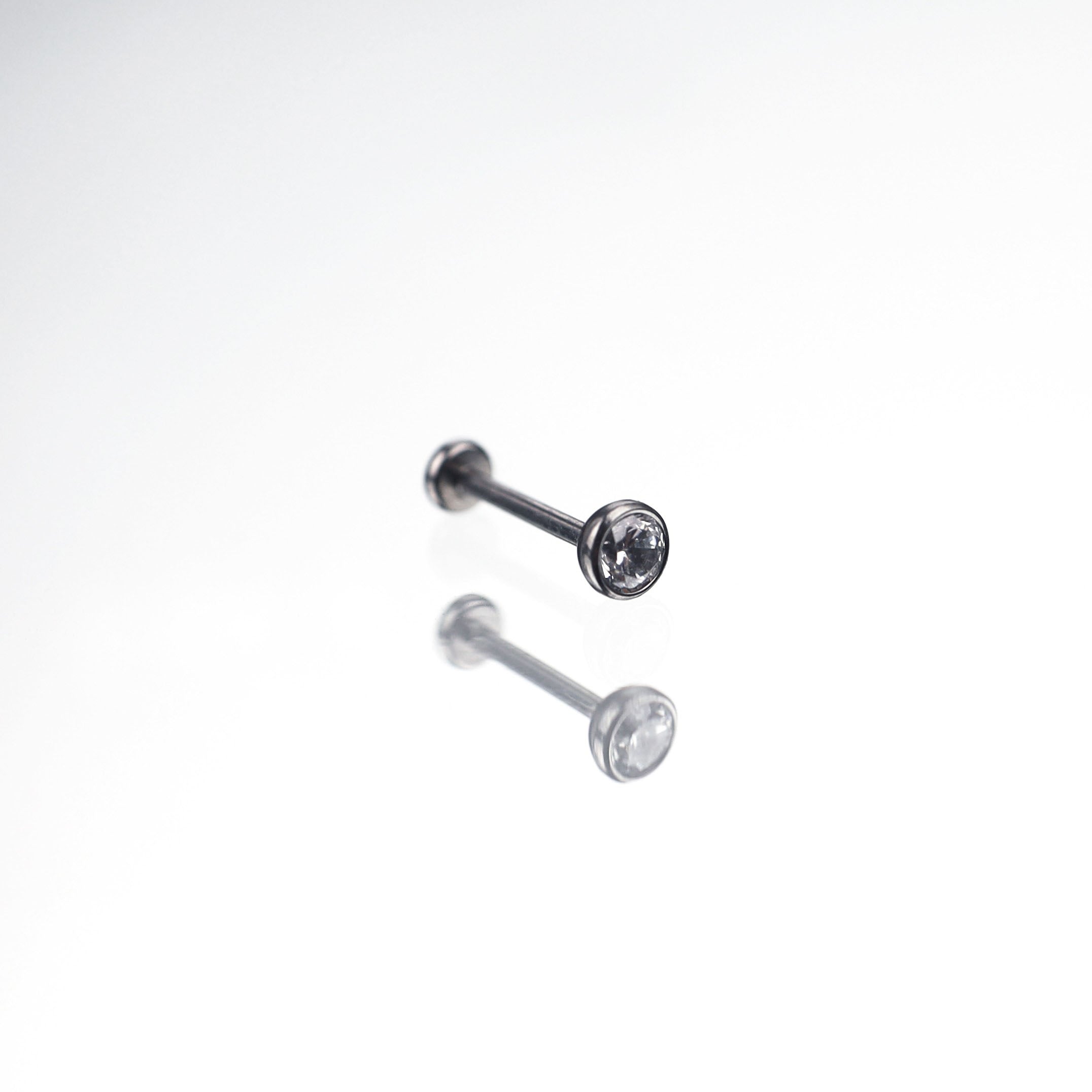 Crystal Titanium Threadless Pin