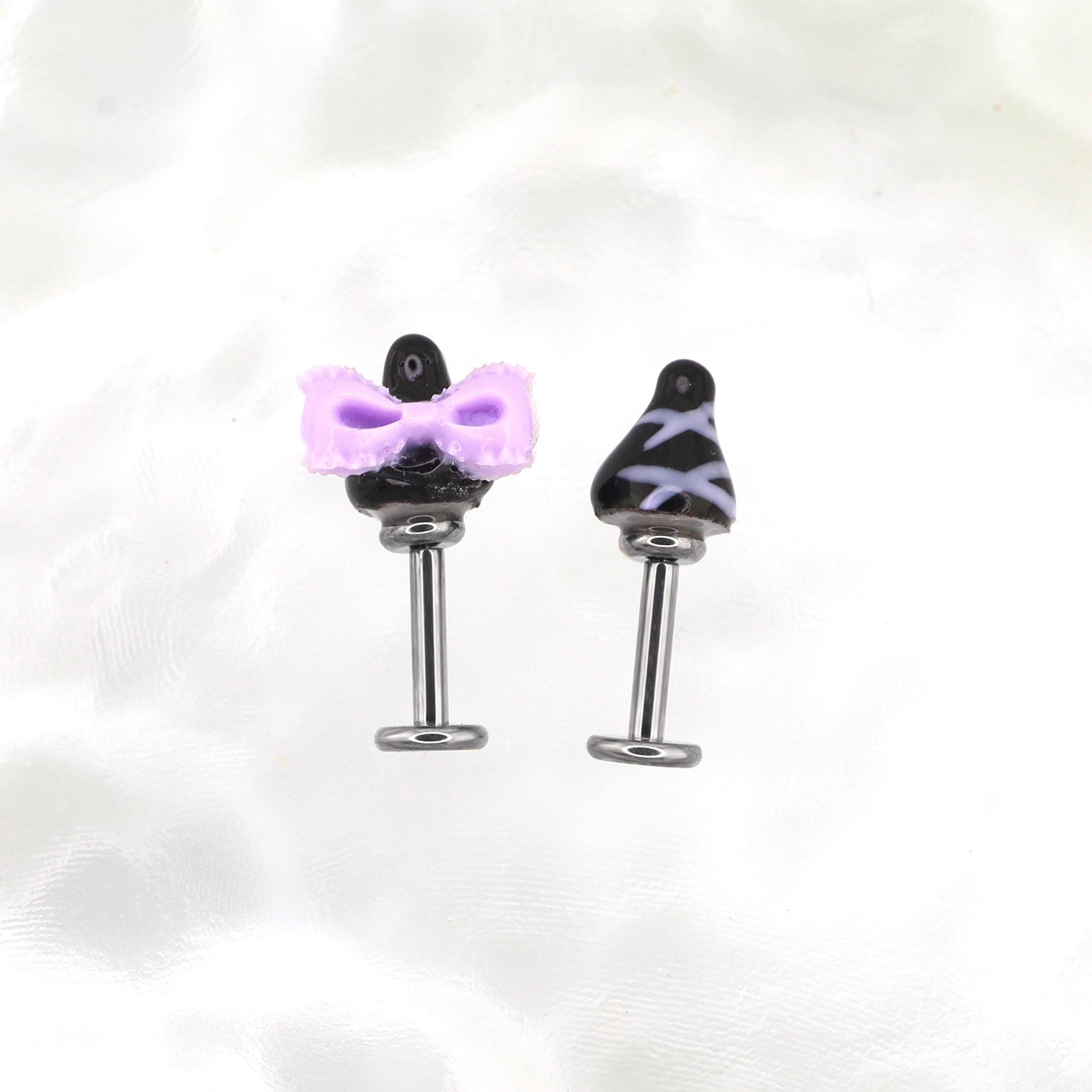 Kuromi Internally Threaded Titanium Ear Stud