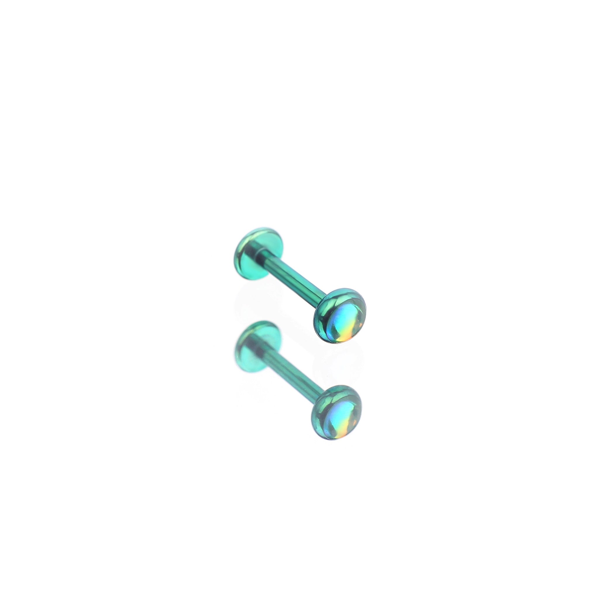 Colorful Resin Oil Slick Titanium Lip Ring