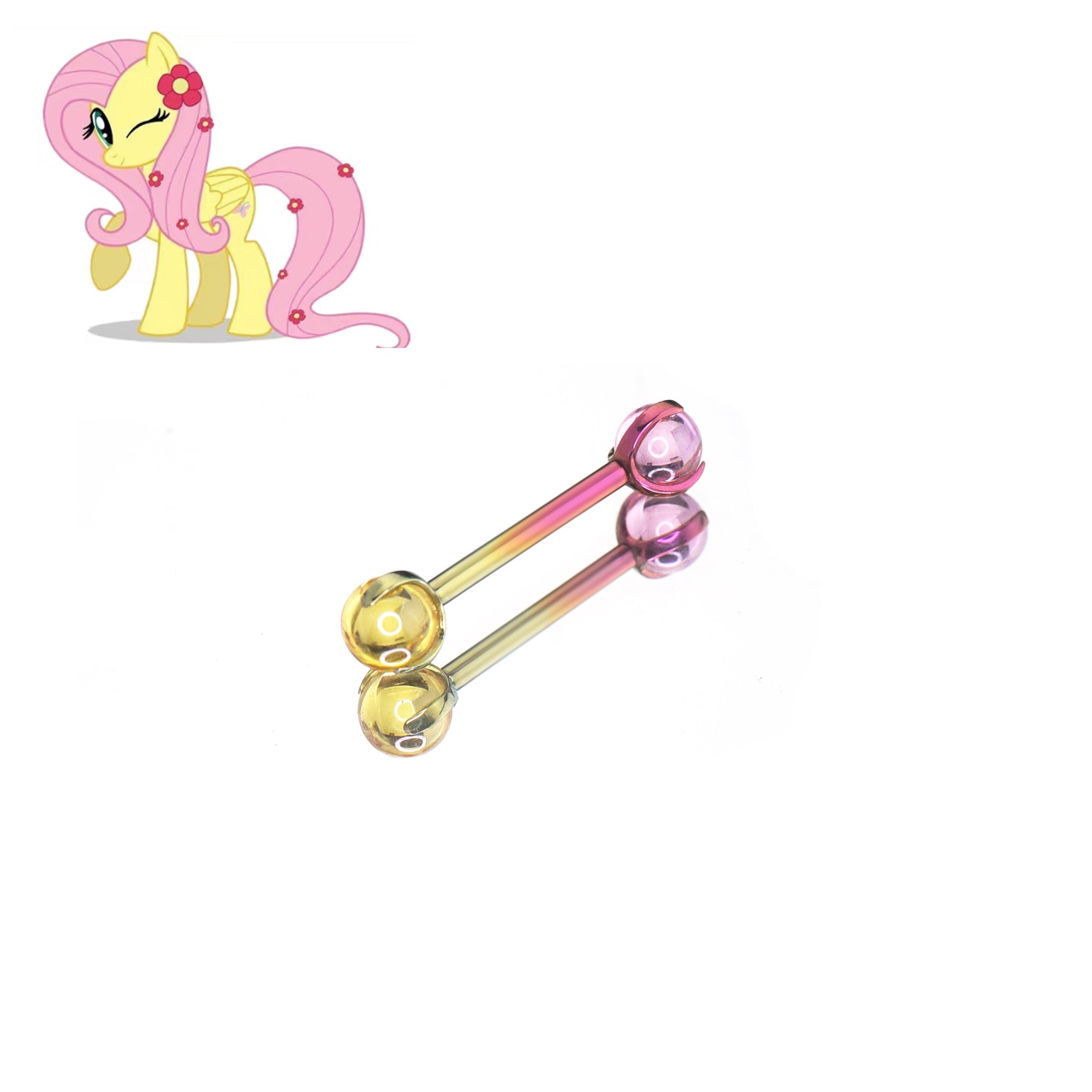 MLP Titanium Internally Threaded Zirconia Barbell - Tongue & Ear