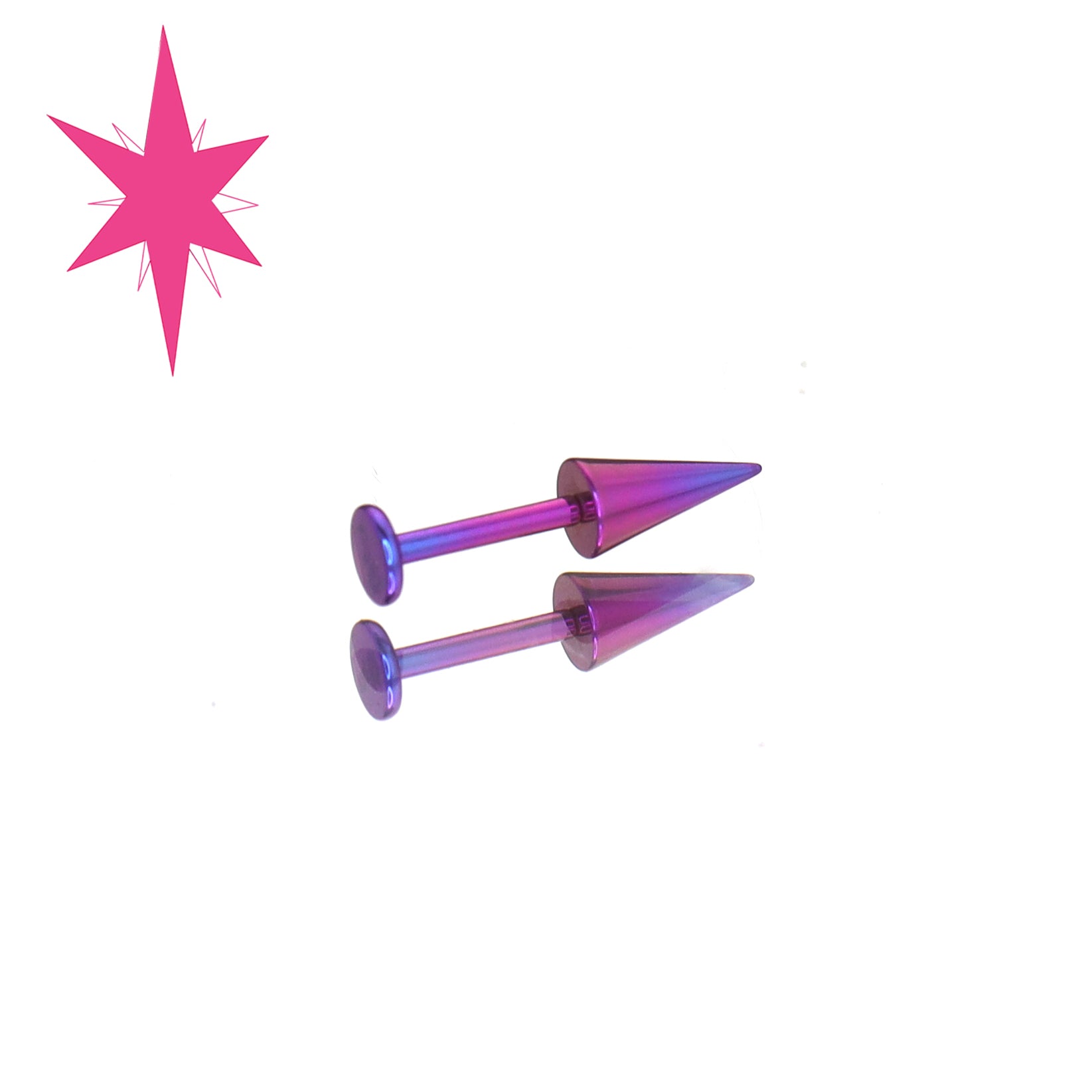 MLP Titanium Zirconia Devil Spike Stud - Ear & Lip