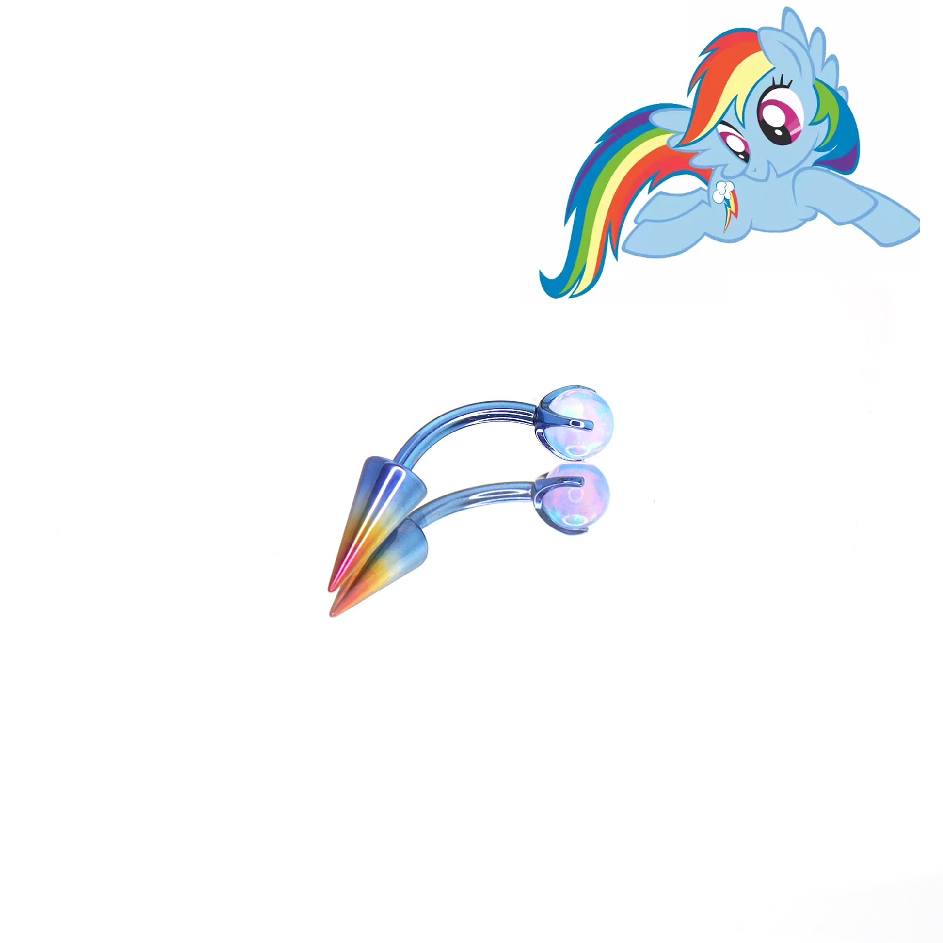 MLP Titanium Inner Thread Zirconia Stud - Eyebrow & Rook & Ear