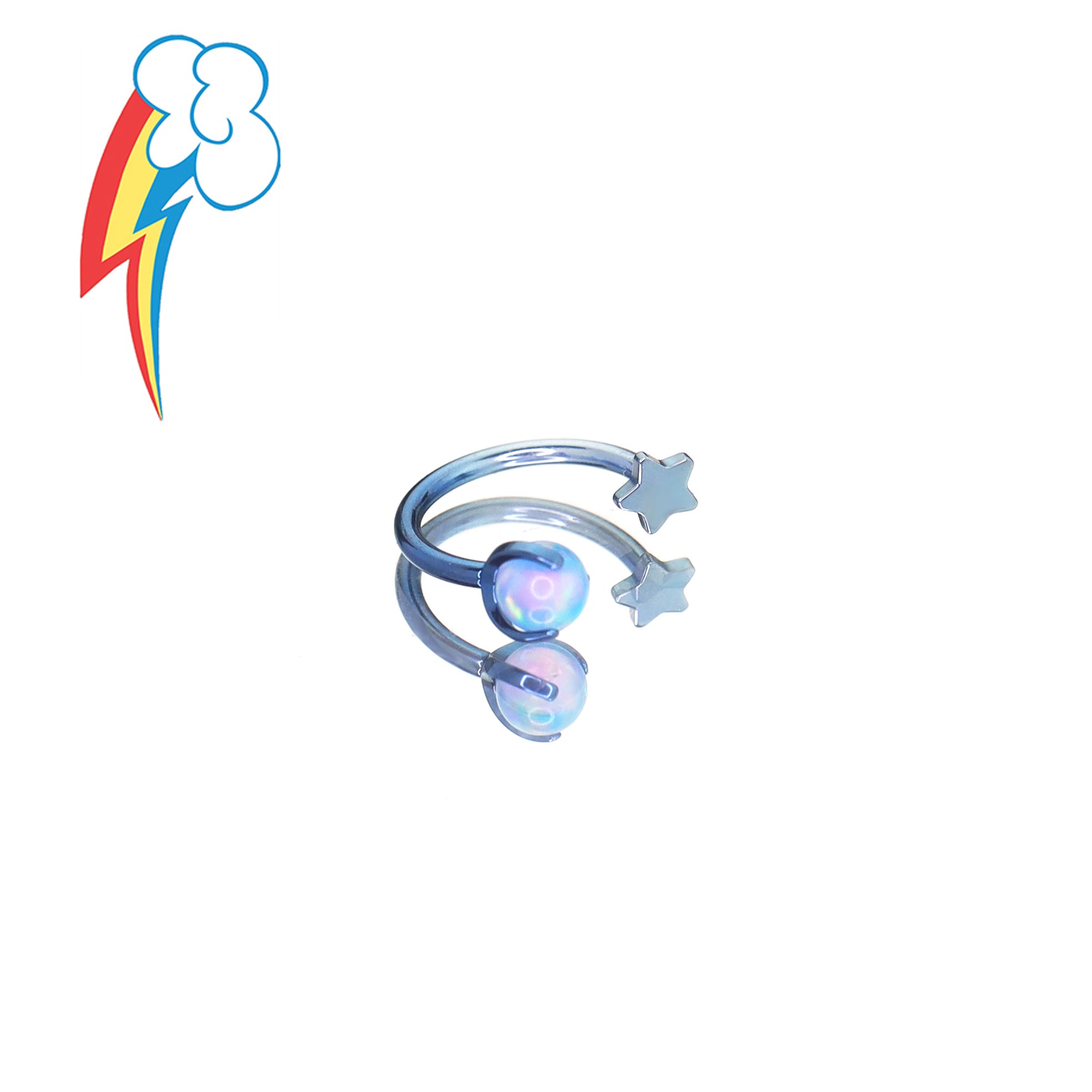 MLP Titanium Internally Threaded Zirconia Ring - Horseshoe, Cartilage, Earring & Labret