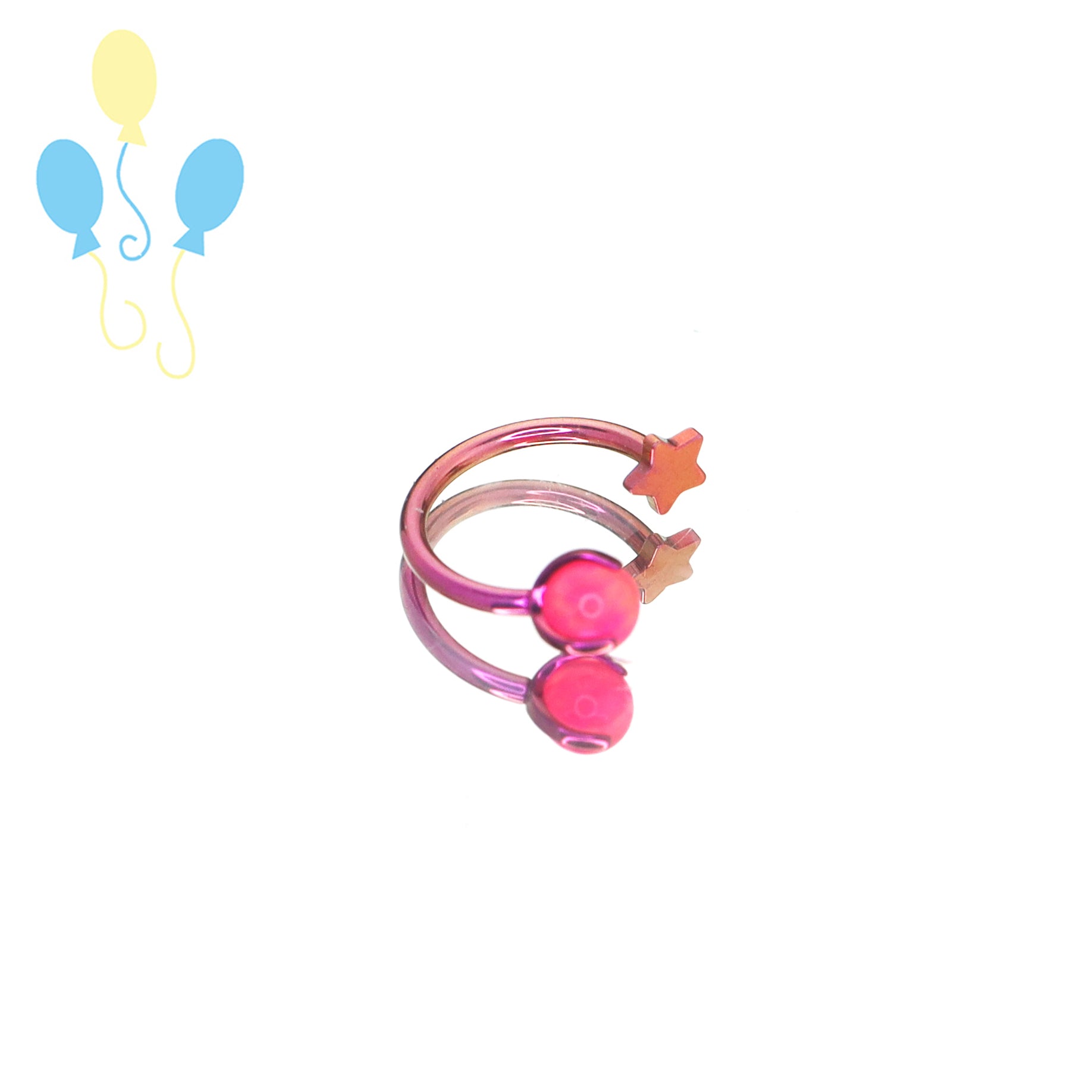 MLP Titanium Internally Threaded Zirconia Ring - Horseshoe, Cartilage, Earring & Labret