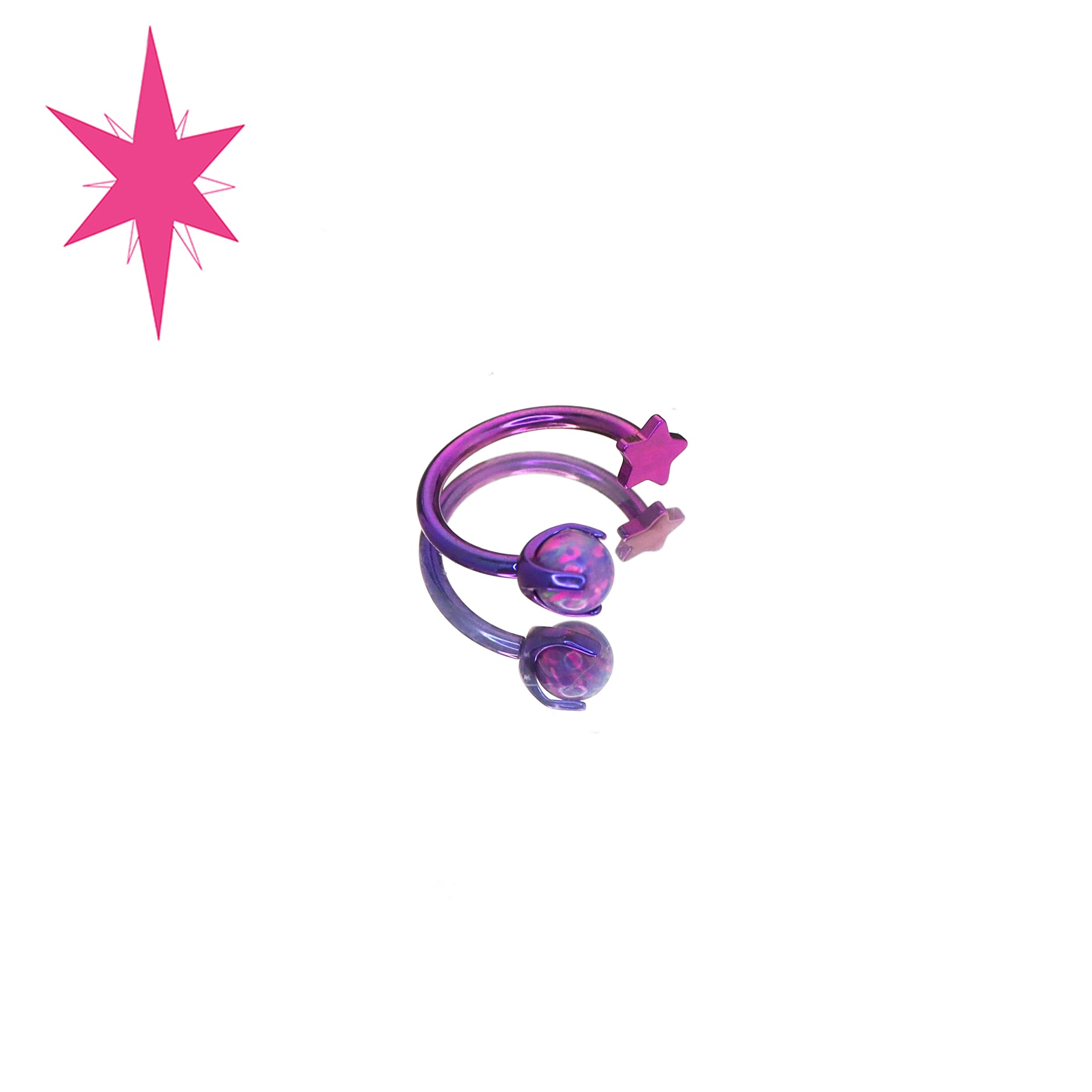 MLP Titanium Internally Threaded Zirconia Ring - Horseshoe, Cartilage, Earring & Labret